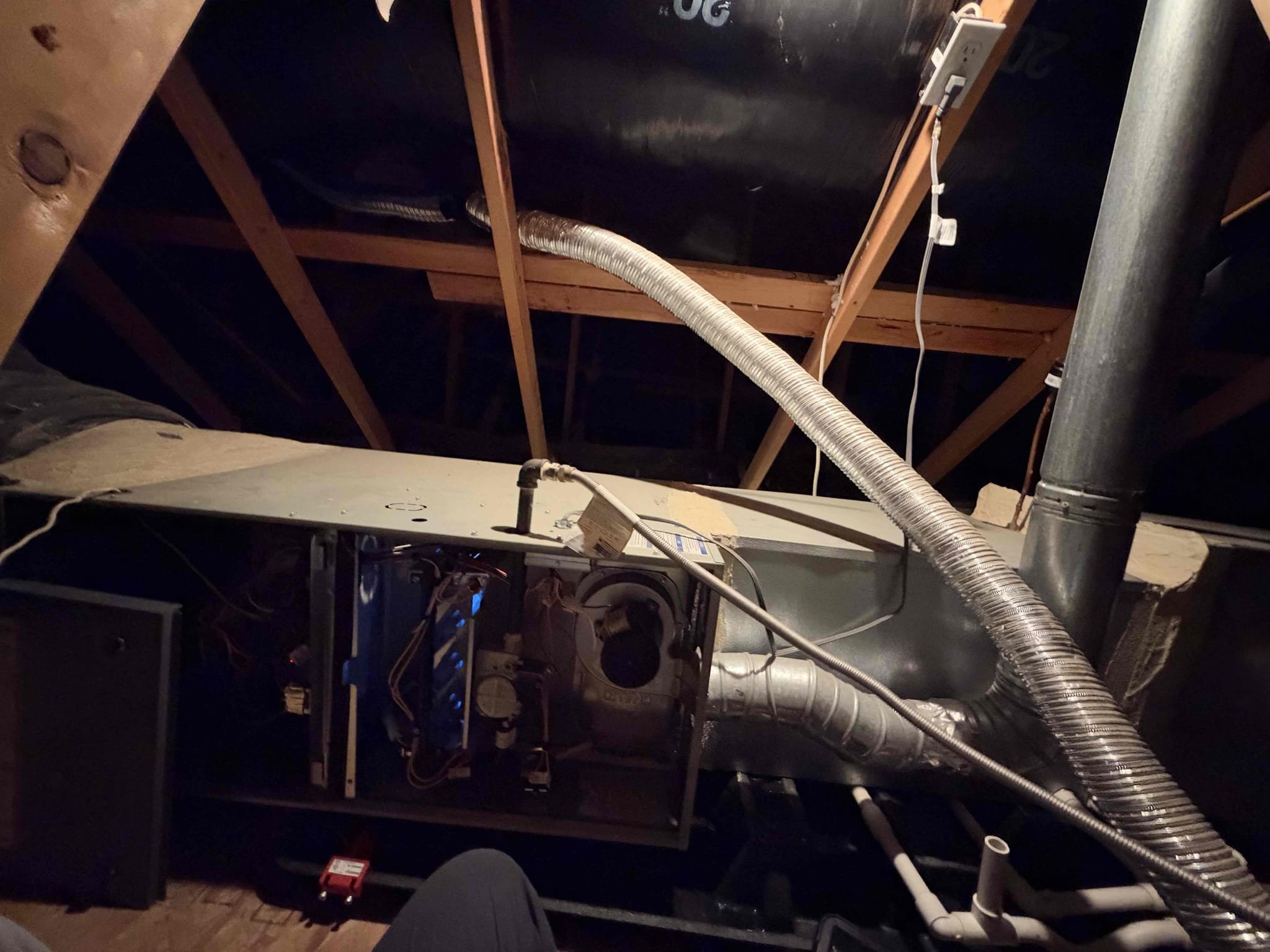 Maintenance on an American Standard silver series 4 ton horizontal split system. Attic access in master bedroom closet. 20 x 30 filter located in hallway. Condensation line cleared filter changed. Verified all electrical and safety. Check system sequence of operation. Checked inducer fan motor amps, check pressure switch, checked igniter and flame sensor, check 24 V on gas valve, verify, flame, and manifold, checked blower motor and capacitor, check temperature split. System is working per manufacture spec. Perform mini split maintenance in Casita and garage. Gave thank you card card to client