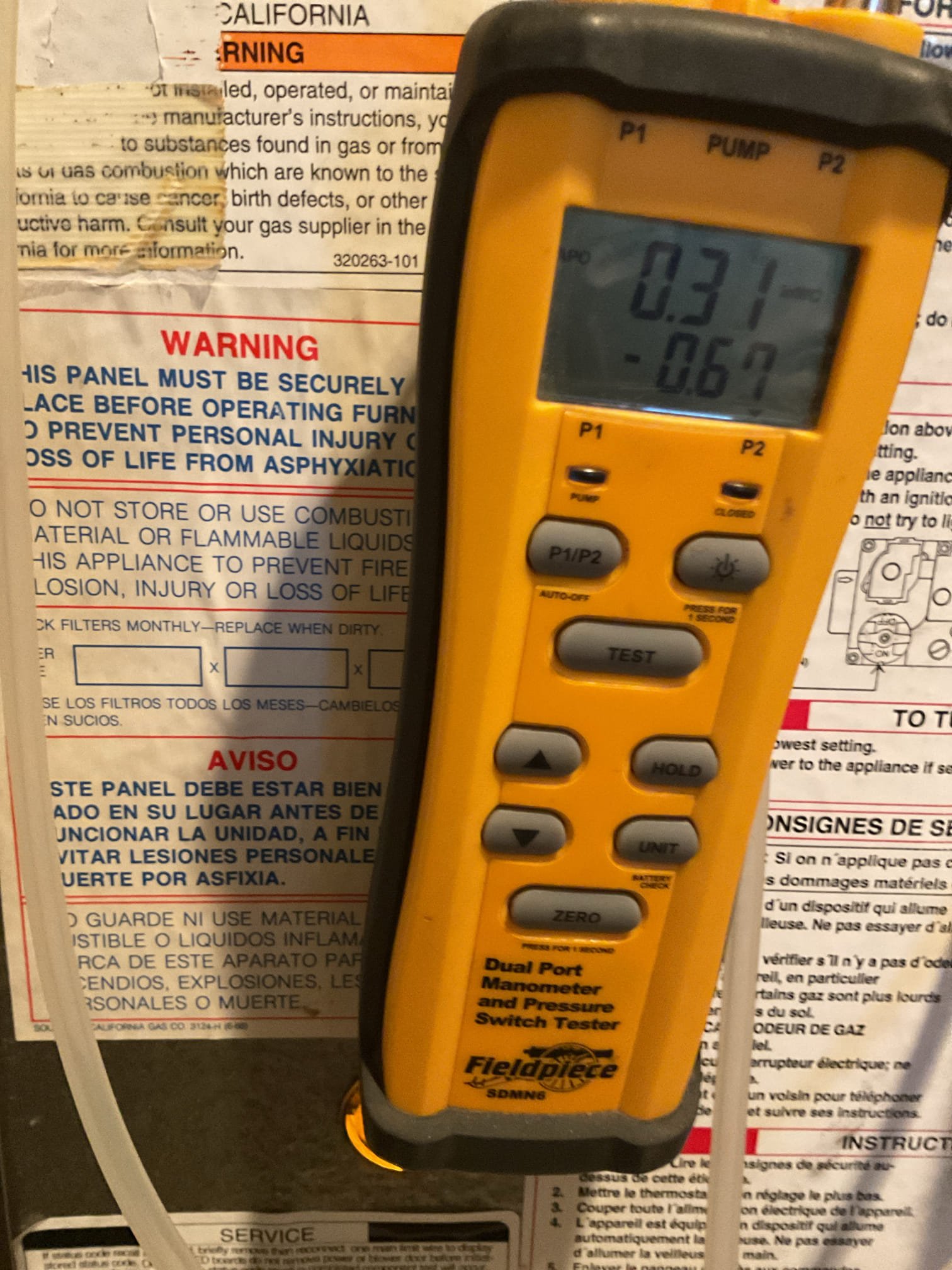 Indoor unit safety inspection and maintenance. Equipment executed the sequence of operation in heating with no carbon monoxide detected in the home. Checked blower motor amp draw and capacitor. Checked static pressure measurements and temperature heat rise. Blower wheel was inundated with dirt and debris. Estimate sent for blower wheel pull and cleaning. Equipment is servicing the home and appointment was pre-booked for the summer. Starbucks. 