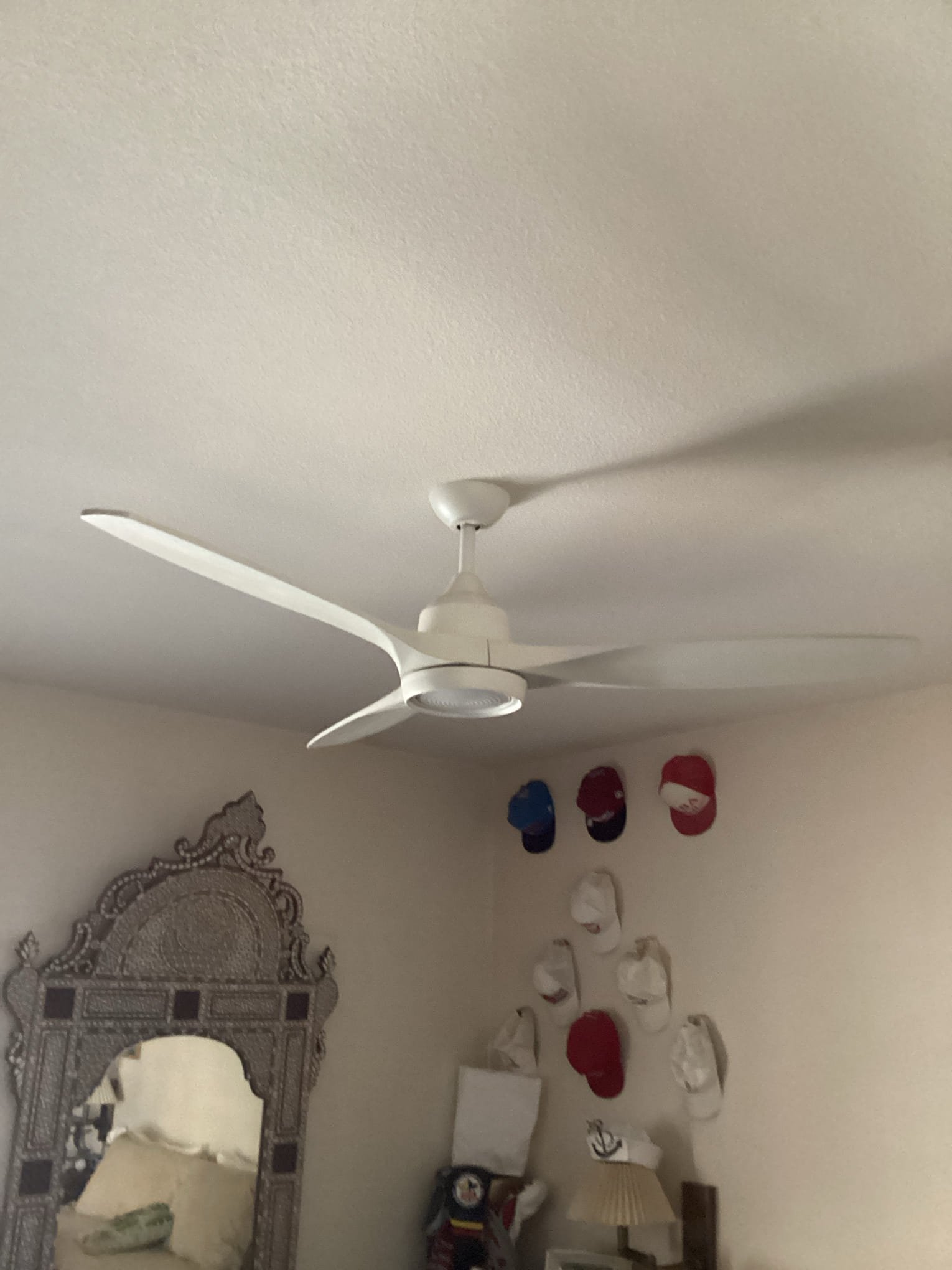 Arrived at customer’s home to give an estimate for replacing three customer supplied landscape lights, checking all other landscape ligts, and checking fan in bedroom for loose connections/proper installation.