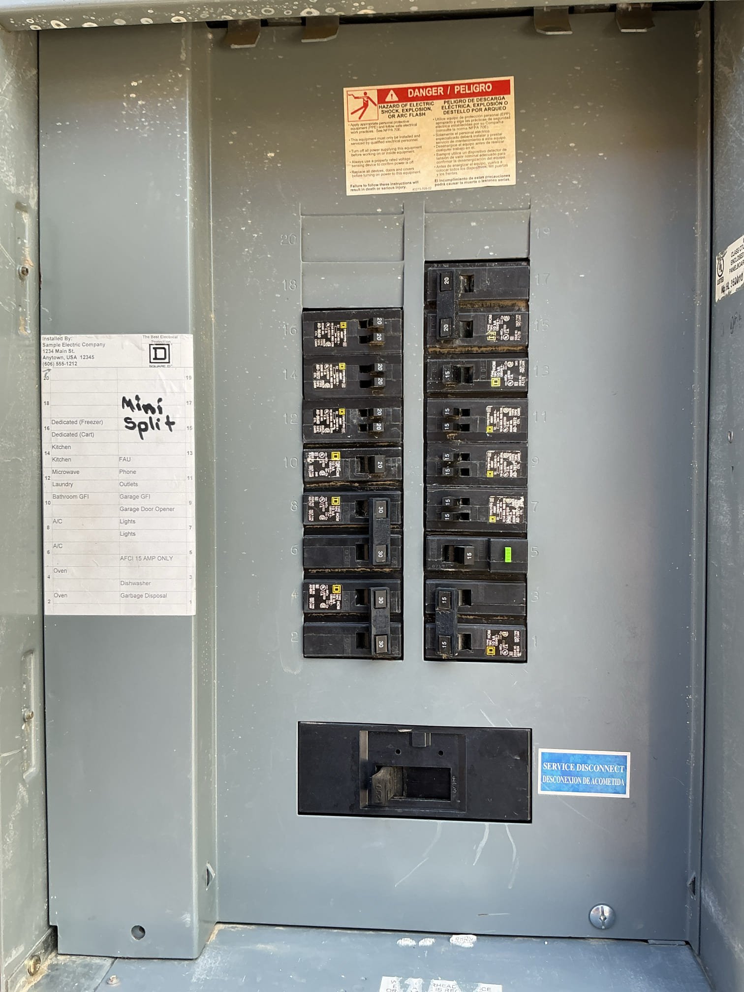 Arrived to replace AFCI breaker that continuously trips. I determined that the breaker was faulty and replaced it with a 15 amp single pole breaker.