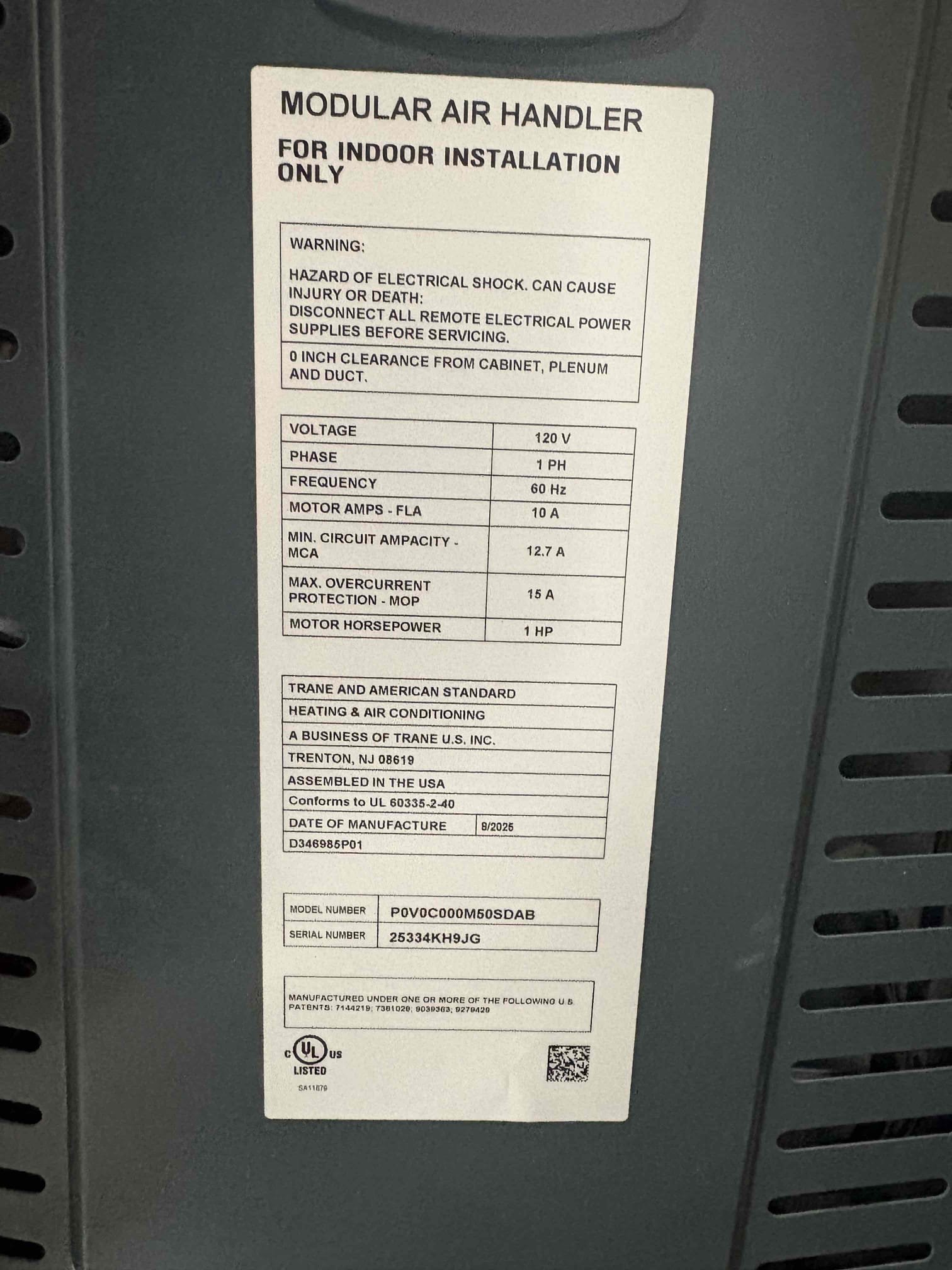 Today’s safety maintenance check consisted of one American standard unit. I first began with replacing the 20 x 25 filter. I insured that the American standard thermostat is properly calling for cooling and heating at this time with no alerts on the system. Amps on the blower motor, checked out in the correct range following with the system amps also checking out. I did clear the condensation line via Jones valve in the closet access to the unit. 
Client also received their October gift card