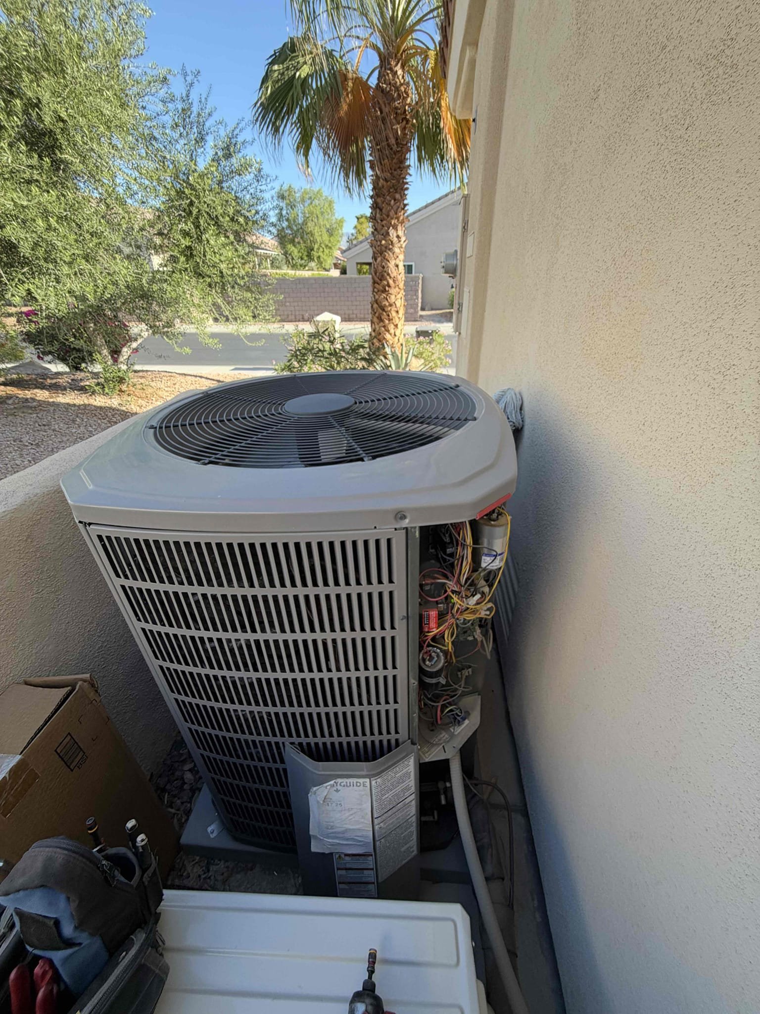 Maintenance on an American standard gold series 4 ton horizontal heat pump. 20 x 30 filter in hallway. Attic access in master bedroom closet. Condensation line cleared filter changed. Honeywell thermostat working properly. Verified all electrical and safety. Checked system sequence of operation. Checked compressor amps, checked fan motor amps, checked, capacitor, checked compressor saver kit, checked fuses and disconnect box, checked Freon and pressure. System is working per manufacture spec.