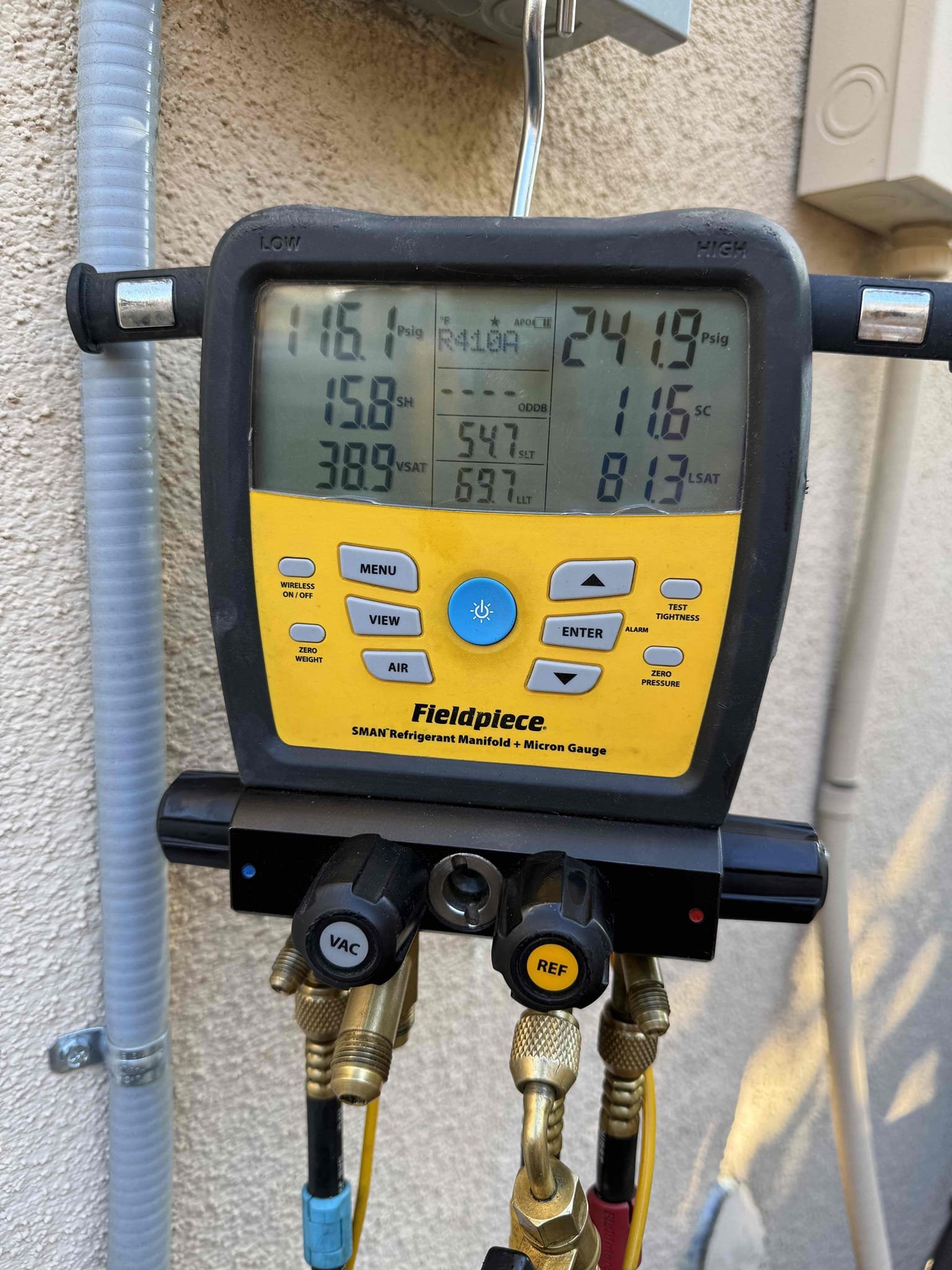 Living room unit #831F was on hard lockout 4 flashes, this is preceded by 4 low pressure cut offs. Reset power to defrost board to clear lockout. System came on and checked refrigerant charge and system was charged properly. Tenants dropped thermostat down to 65° when they didn’t feel that it was cooling to try to get it to run but not to actually cool to that. Did not see any issue with defrost board or wiring. With cooler temps outside and indoor set to close to 70° it may have set off low pressure alert if running long enough. Recommended to tenants to tey to keep it in 70°s and if comfortable preferably 75° or above. System is cooling properly now. 