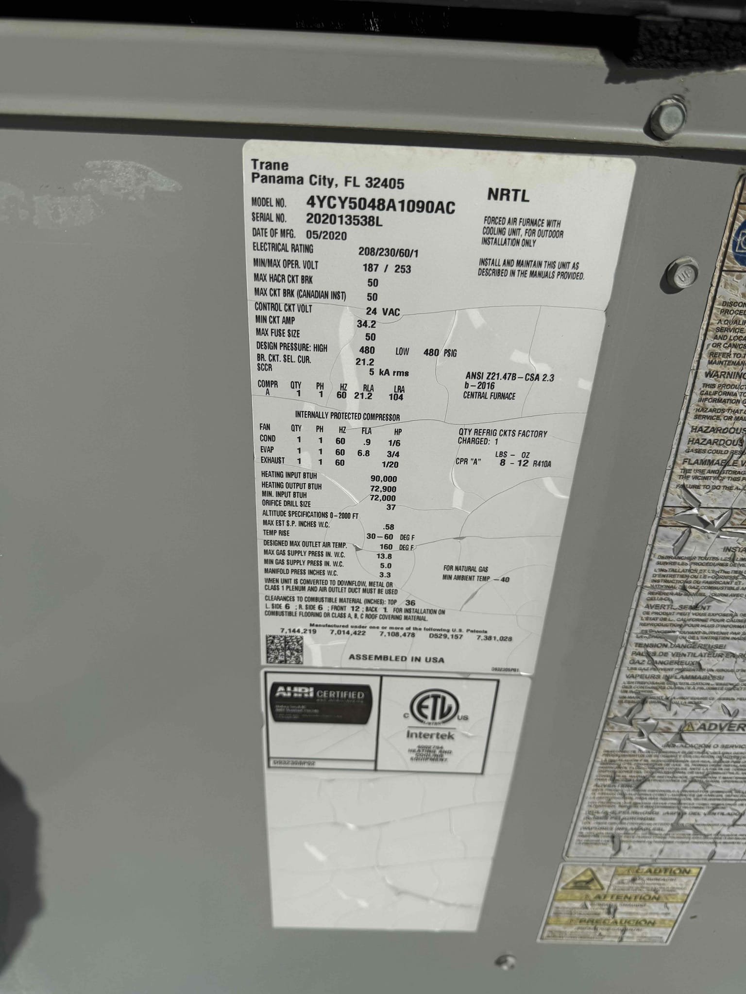 Palm Springs, CA - Performed annual heating maintenance on 2) 2019 American Standard 5ton package units. Replaced filters located in package unit. Cleaned out burners furnace. Verified heating sequence of operation is working properly according to manufacturer specifications. Checked temperature rise. Inspected evaporator coils for cleanliness. Checked capacitors and hard start kits. Honeywell UV bulbs are still operational. Honeywell 8000 thermostats checked out operational. Both systems are working properly in heating at this time of service. Gave client starbucks gift card. Booked cooling maintenance on site with client. 