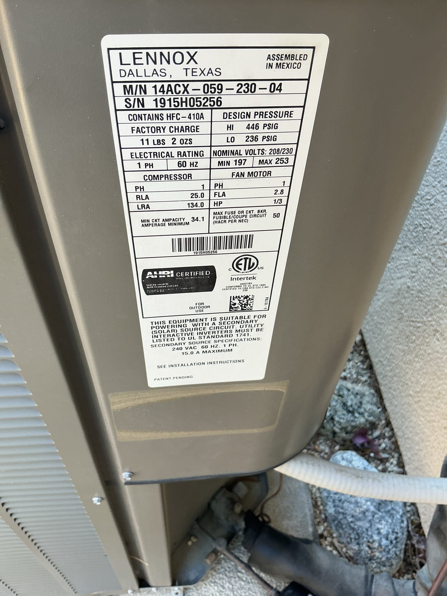 La Quinta, CA - Quoted on  American Standard