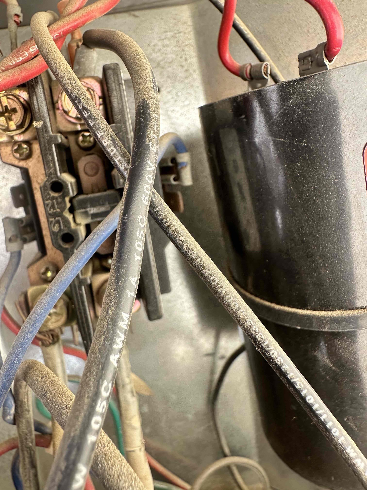 Performed annual maintenance in cooling on a 2004 York split, followed sequence of operation Changed filters checked on compressor and condenser fan motor Freon levels working at range checked capacitor original herm side prong is burnt compressor saver out of range reading 0000 and contactor has burnt marks due to system age and Freon change recommend replacement or for now replacing parts sent estimates system is cooling property at this time