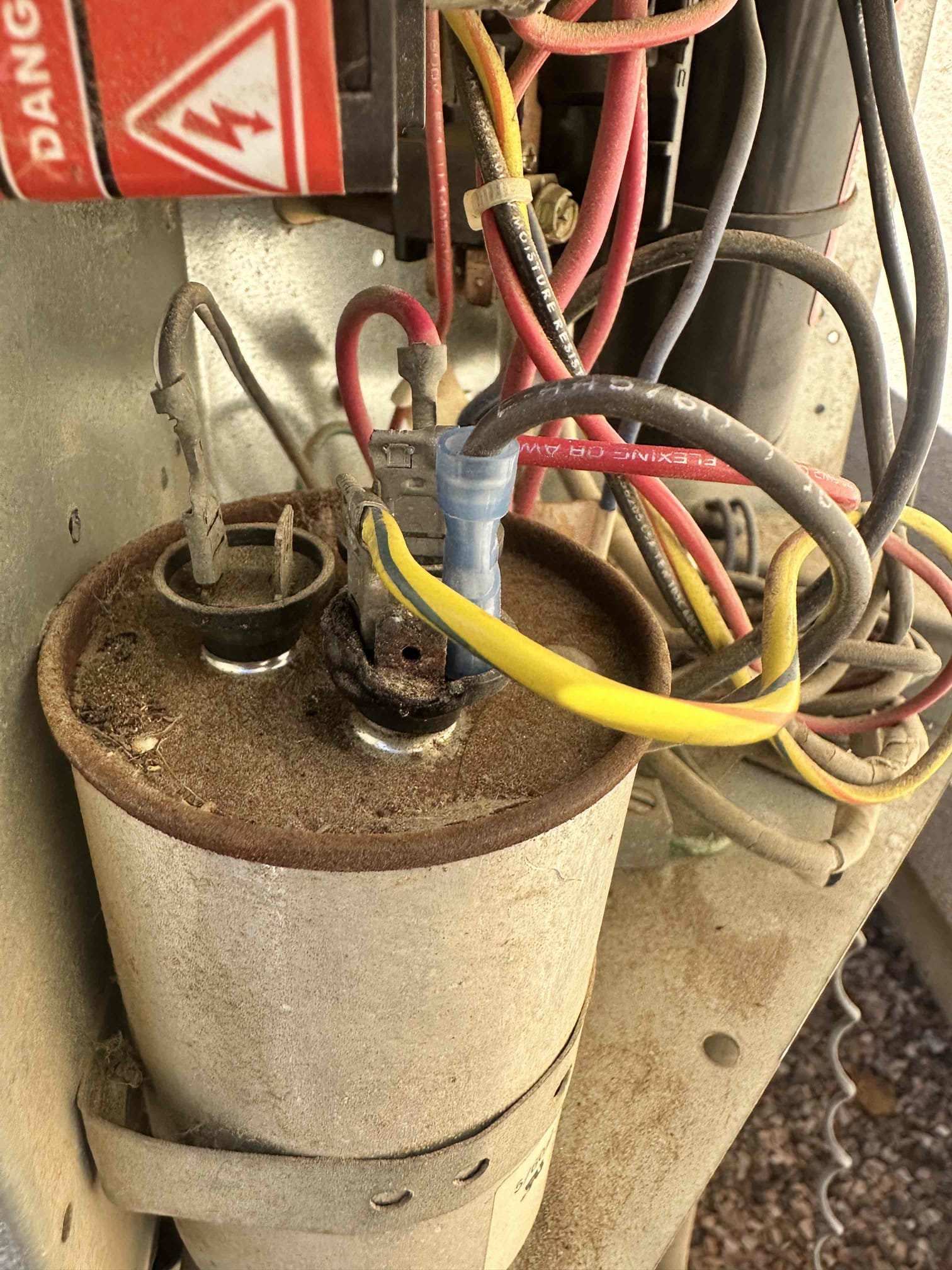 Performed annual maintenance in cooling on a 2004 York split, followed sequence of operation Changed filters checked on compressor and condenser fan motor Freon levels working at range checked capacitor original herm side prong is burnt compressor saver out of range reading 0000 and contactor has burnt marks due to system age and Freon change recommend replacement or for now replacing parts sent estimates system is cooling property at this time