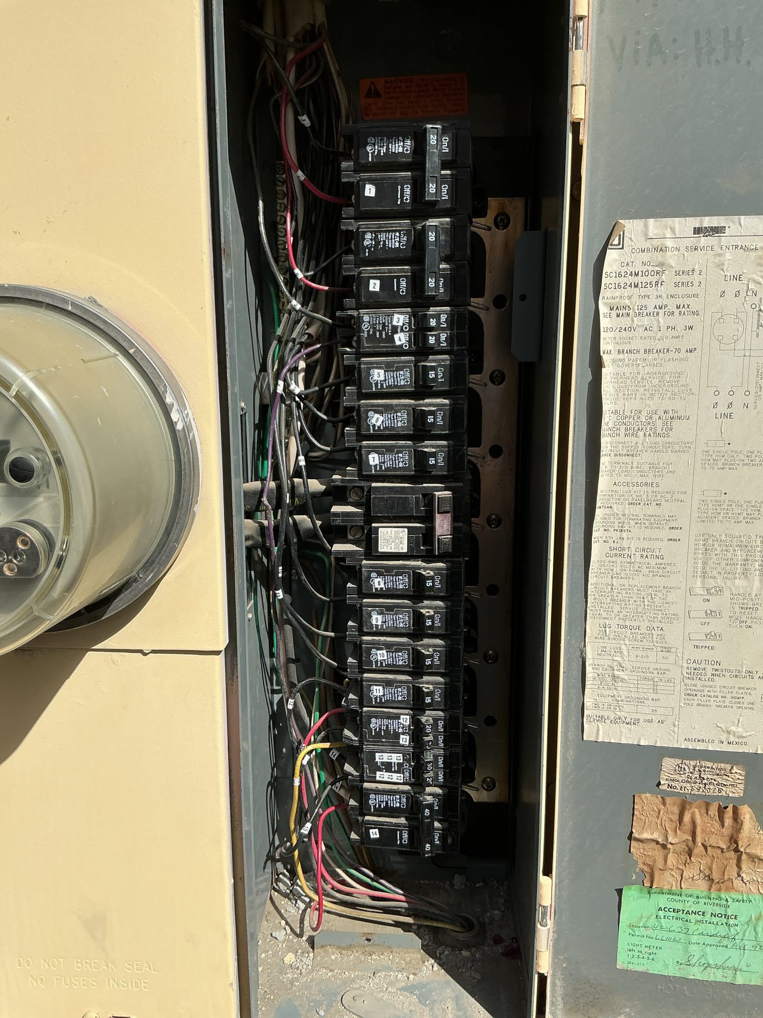 Arrived to perform a panel change out. Labeled all breakers and wires before disassembling original panel. Removed original panel. Measured new panel and set panel to code standards. Connected all ground and neutral wires. Installed Surge Protector and Electric Vehicle Charger. Ran wires into new panel. Connected all wires to breakers accordingly. Passed rough inspection. 