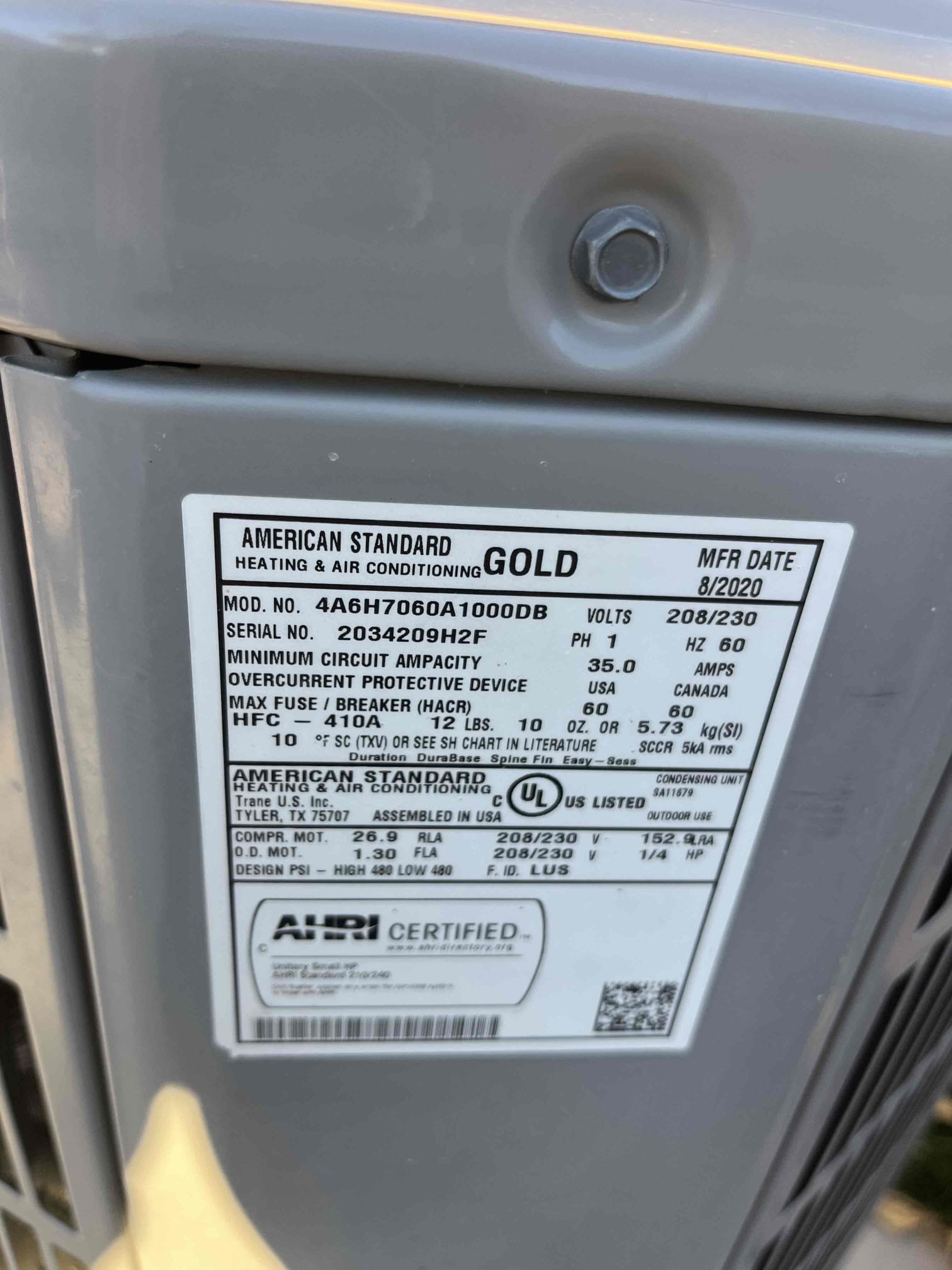 🔥💨❄️
2021 American Standard split heat/POV
Gold 17 
Air handler located in attic
Condenser located on ground

Semi annual HVAC fall service
Replaced 20 x 30 and 12 x 12 ceiling mounted filters
Cycled equipment followed system sequence of operation
Air handler cleared condensation line, checked blower motor amps
Verified ducting is properly strapped to equipment and sealed
Cleaned off air handler, and mechanical platform
UV light checked out OK

Check for any moving or vibrating parts in attic/ nothing was found

Condenser checked, capacitor, fan motor, compressor, amps and voltage
Verified reversing valve operation
Ecobee thermostat checked out OK
✅ 
System checked out operational at this visit

🎃☕️
Gave Client Starbucks gift card for October maintenance


