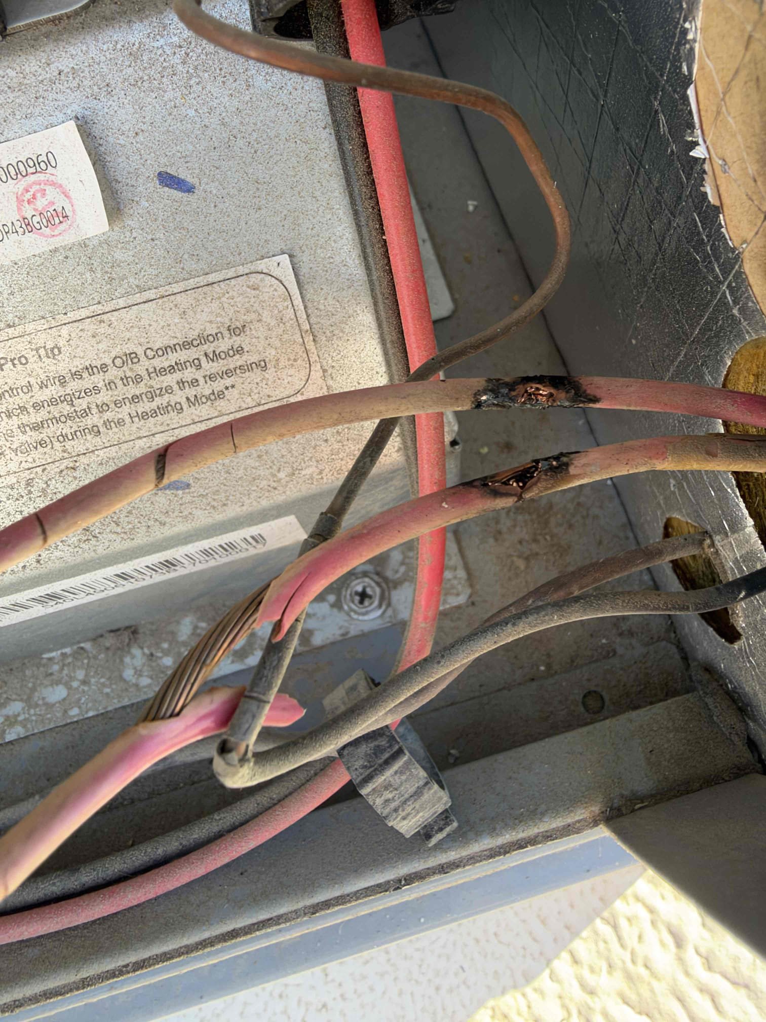 Demand call upon arrival AC pro 3 ton package unit was not operating. Client stated system shut off and has not been running. Further diagnostic found burnt high voltage wiring which caused the breaker to trip. Clean and cut off burnt wires. Wired high voltage back to contactor and flipped the breaker on. System is on and operating, home is cooling. Spoke with client and recommended signing up for monthly maintenance also advise client call office and request an electrical inspection. 