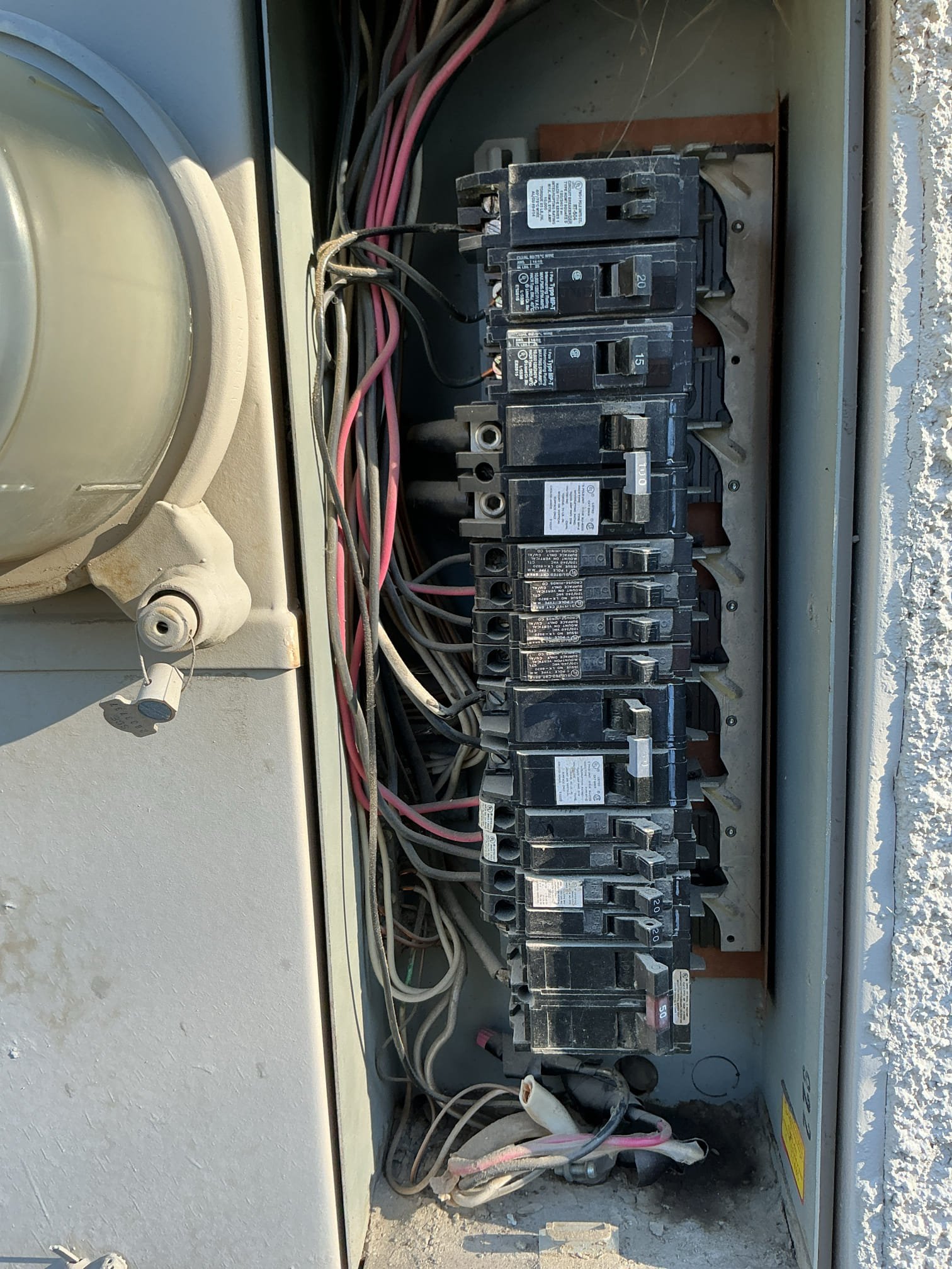 Arrived for a complimentary electrical safety inspection. During inspection of bonding system I could not find the bonding to the water lines. You must bond metal water lines to prevent electrical shock and safely clear fault currents if the pipes become accidentally energized. 
During inspection of the exterior outlets I discovered one out in the back porch that did not have a bubble cover. Bubble covers (also called "in-use" covers) protect exterior outlets by creating a deep, weatherproof dome that keeps rain, snow, and debris out of the receptacle even when an electrical cord is actively plugged in.
I advised customer to have a smoke detector that has signs of discoloration to be replaced as it is most likely past its life expectancy. When inspecting the interior outlets I found that they were not up to code. Tamper-resistant receptacles feature internal spring-loaded shutters that block foreign objects from being inserted into only one slot. The shutters only open when equal press