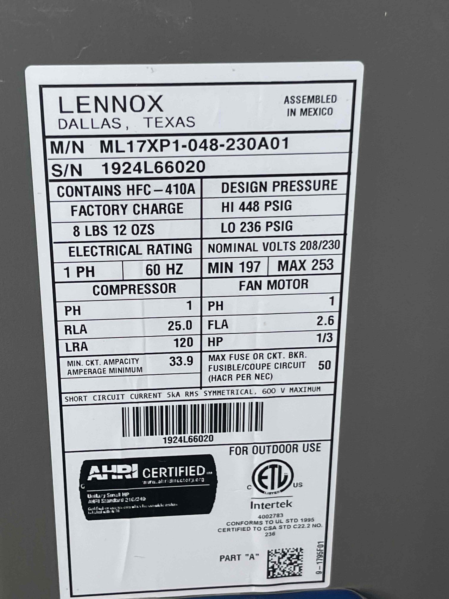 ❄️🔥💨
2024 Lennox split heat
Air handler located in attic
Condenser located on ground

Semi annual HVAC fall service
Cycle equipment followed system, sequence of operation left filter replacement
Went up to the attic, checked blower motor, blower wheel, amps, and voltage
Cleared condensation line, cleaned out service compartment, air handler, and mechanical platform
Ducting is properly strapped and secured to equipment
Thermostat checked out OK.

At condenser check, start kit, capacitor, fan motor, compressor, verified reversing valve operation, amps and voltage
✅
System checked out operational at this visit

☕️🎃
Gave client Starbucks gift card for October maintenance

📆
Booked summer maintenance

Attached is a estimate for halo led whole house air purifier