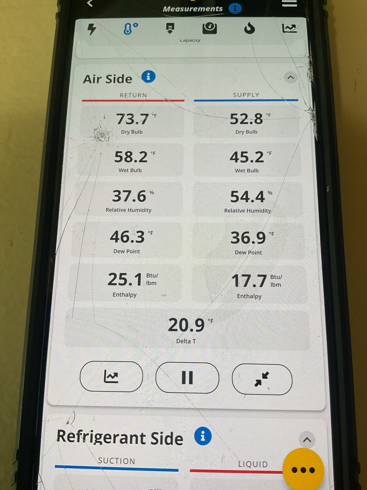 La Quinta, CA - Indoor unit safety inspection and maintenance. Checked mini split and system is fine/operational. Heat pump split system for the main house: checked static pressure, blower motor amp draw and refrigerant circuit diagnostics. Temperature split was good. Thermostat: good. System is functioning according to manufacture specifications. CFM was previously reduced in order to lower blower noise. Summer maintenance has been pre-scheduled – Starbucks. 