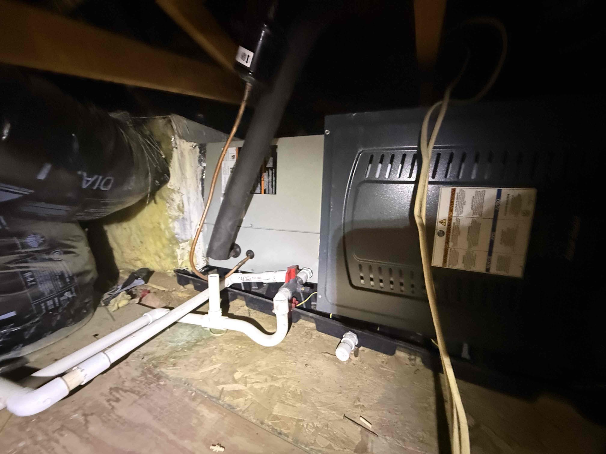 Indio, CA - Performed indoor unit & heating maintenance on 2024 3-to. Silver American Standard split heat pump. Replaced ceiling filter, Emerson thermostat working properly. Fau in main bedroom closet attic. Cleaned off platform. Cleaned out electrical compartment. Cleared condensation drain from jones valve. Checked all heating and electrical components, all working to manufacture specifications. 30° heat rise, charge and reversing valve ran good. Gave Starbucks gift card.