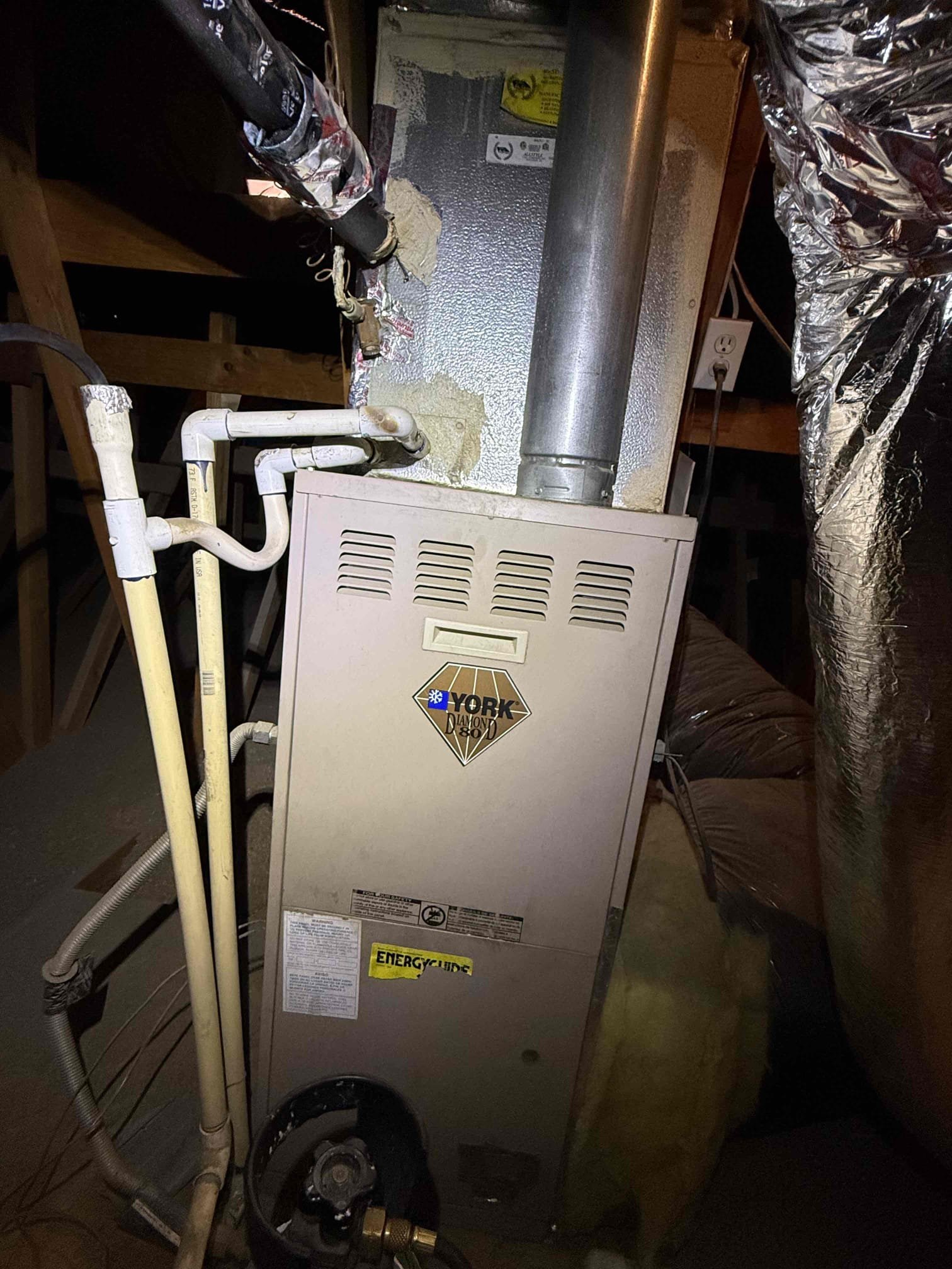 Indio, CA - Performed indoor unit and heating maintenance on (2) upflow York Diamond 80 gas furnaces in hallway attic. Replaced (4) ceiling filters. ADT thermostats working properly. Heating sequence of operations was performed properly. Blower motor amps and capacitors good. Cleaned out burner compartments and attic platform. Checked all heating, electrical components, and safety components working properly. Gave homeowner Starbucks gift card. Prebooked 2027 summer cooling maintenance for 4/1/27 at 9am-11am.