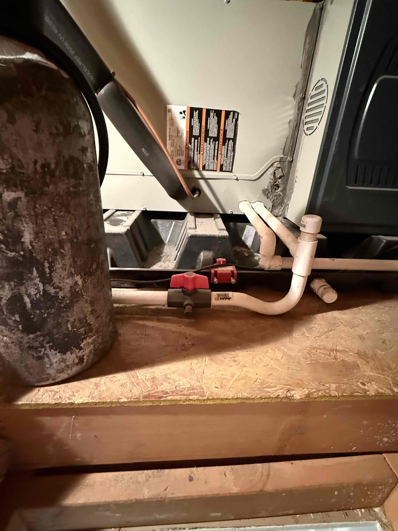 Performed indoor unit and heating maintenance on American Standard platinum split heat pump. Replaced 18x30 ceiling filter, attic access for air handler in hallway by return grille. Cleared condensation drain from attic jones valve. Cleaned off attic platform. Cleaned our electrical compartments. 32° heat rise, system is charged and heating properly. Gave homeowner Starbucks gift card,