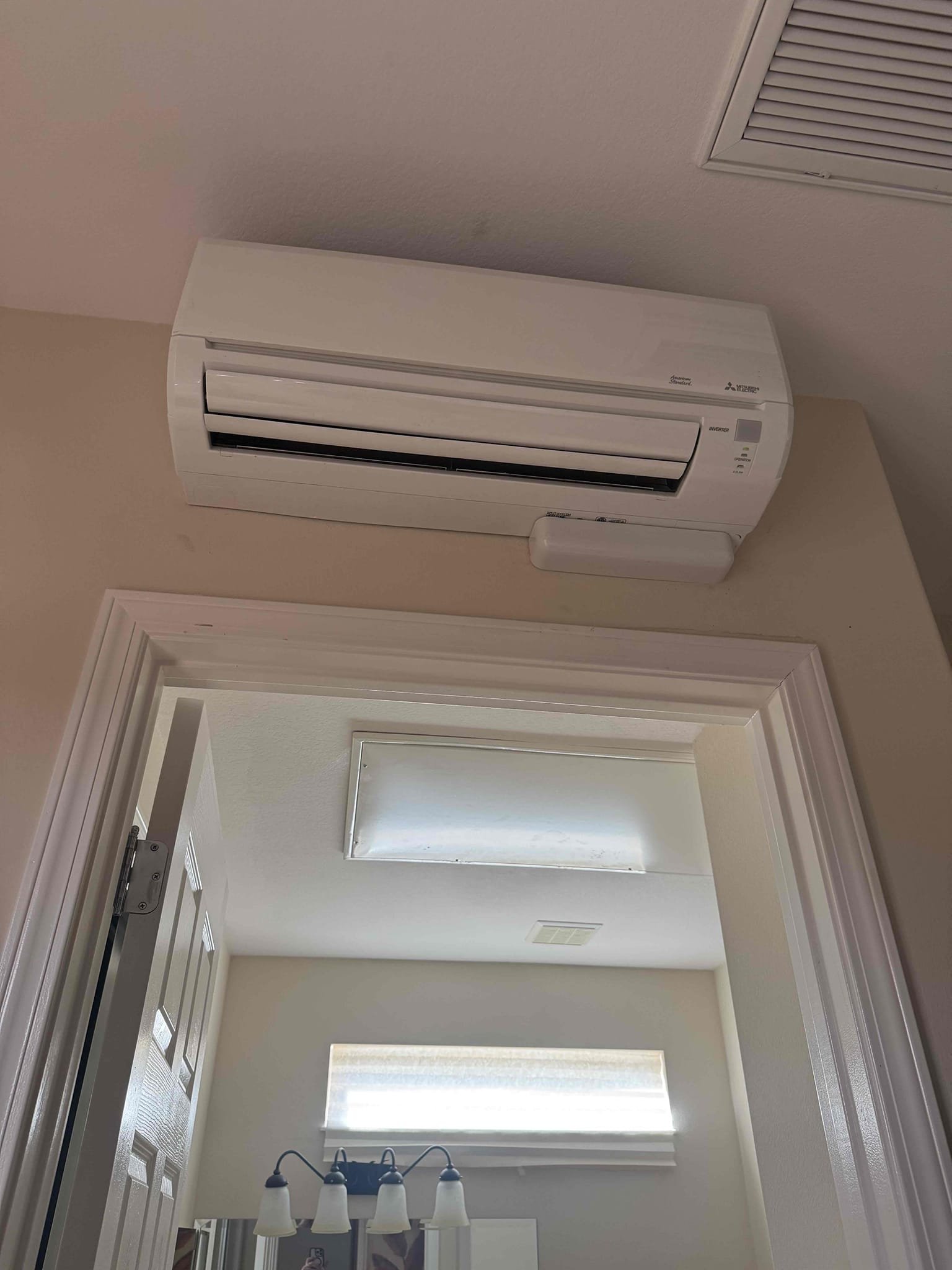 Performed indoor unit and heating maintenance on American Standard platinum split system, 80% gas furnace in master closet attic. Also cleaned and checked casita ductless. Replaced 20x30 and 14x14 ceiling filters. 1050 thermostat working properly, tested net mode from thermostat, no alerts, reminders, or any issues. Cleaned off attic platform. Cleaned our burner compartment. Checked all heating, electrical, and safety components working properly, all working safely and to manufacture specifications. Zero carbon monoxide detected. Gave homeowner Starbucks gift card.