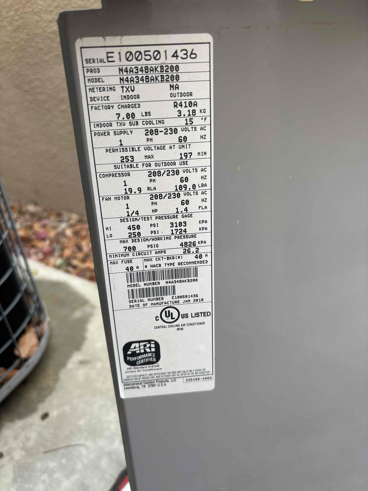 Upon arrival, indoor unit was operational. Found outdoor unit was non-operational with further investigation found a failed condenser fan motor informed client will need to replace. client agreed after replacing condenser fan motor tested out unit at this time. System is cooling down the house properly compressor amps are within range coming out at 58° from supply vent.