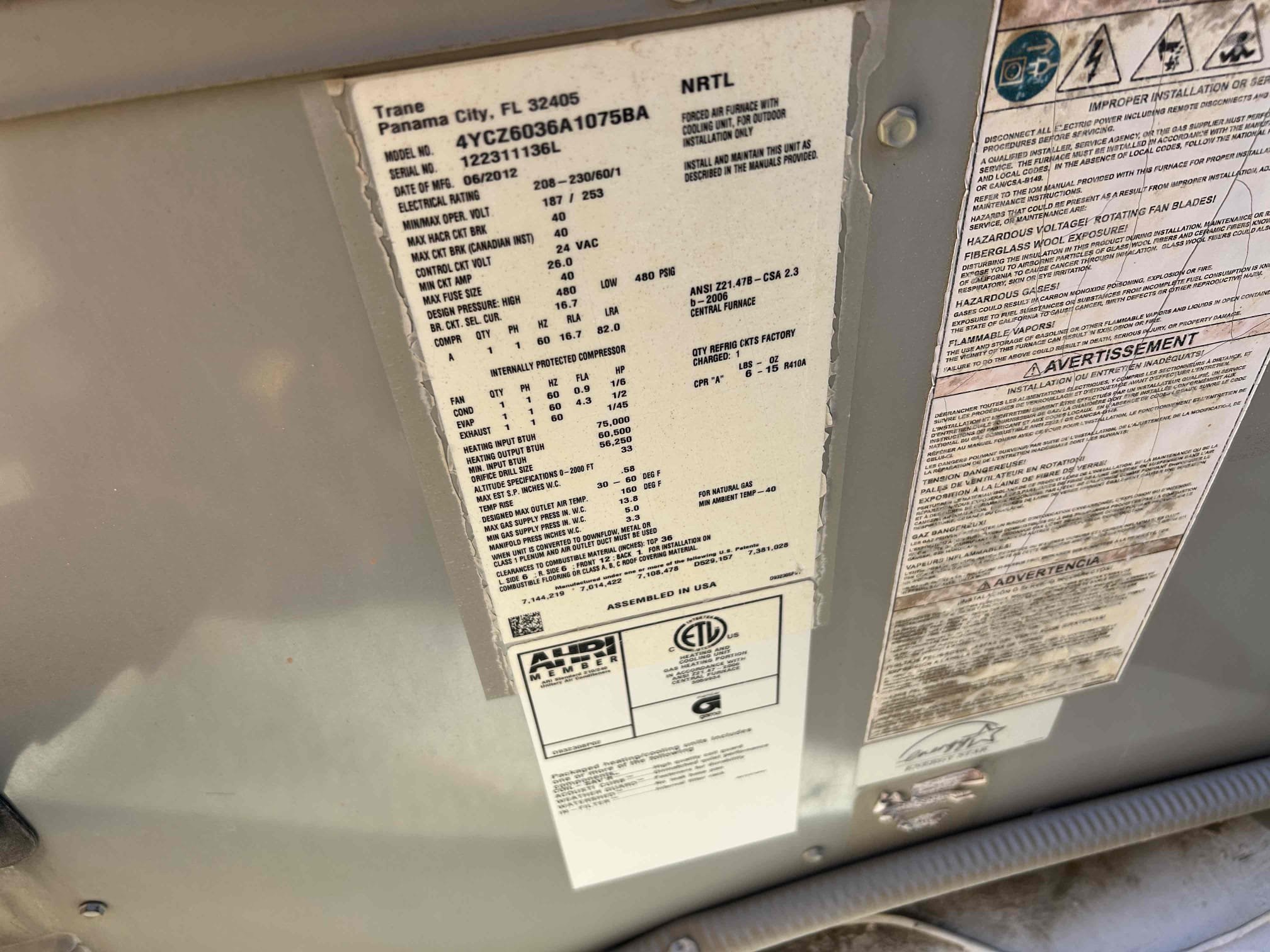 Performed annual maintenance on a 2012 American Standard 3 and ton package unit. Located and inspected the 12” × 24” air filter at the center of the wall.

Checked system operation in both cooling and heating modes. Inspected operational controls, safety switches, flame sensor, and capacitors. Completed the operational checks and verified proper system performance.

System is operating properly in both heating and cooling modes at the time of service. Service card received.
 System is operating properly at this time of service 