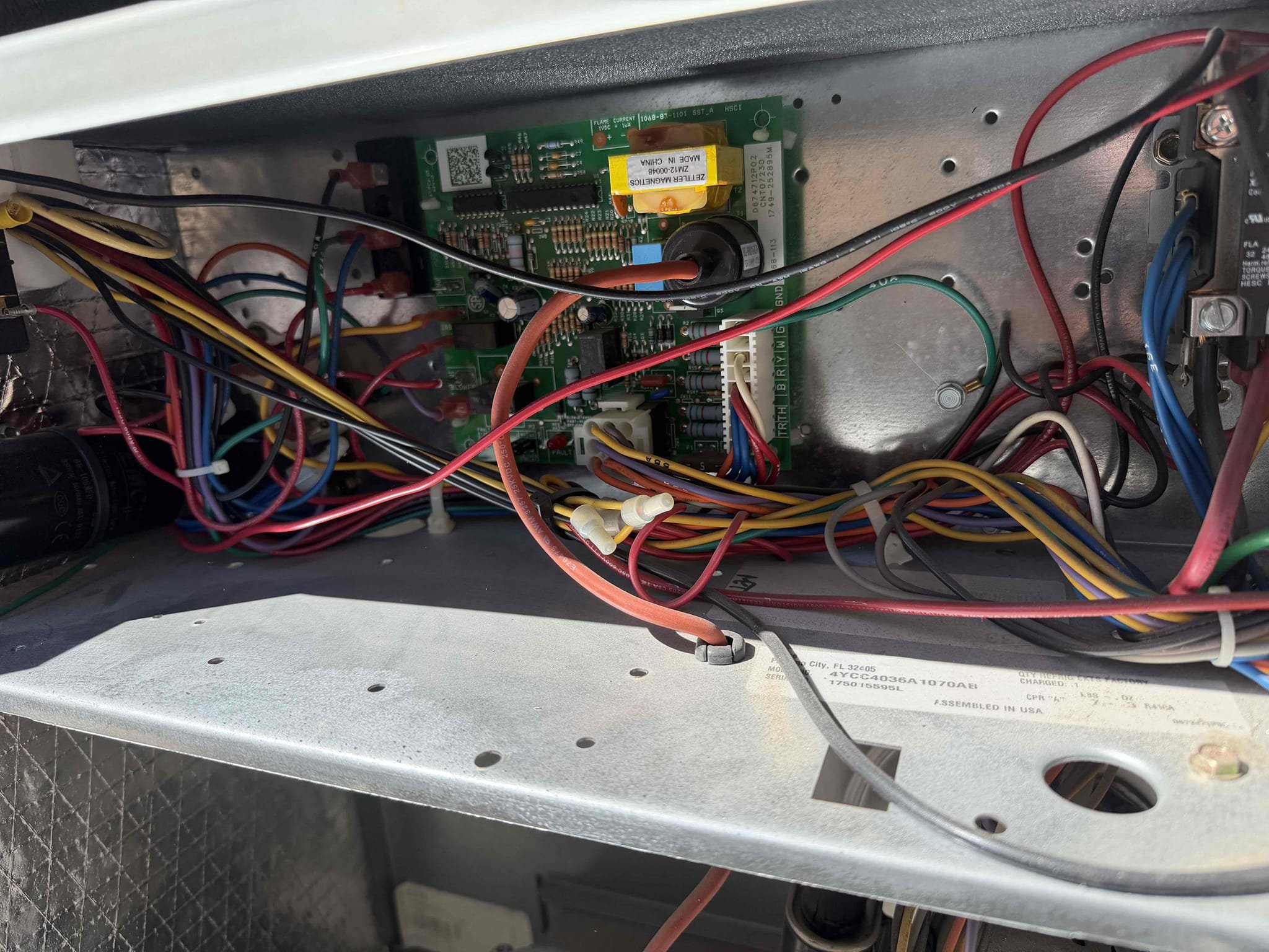 Performed a heating maintenance on 2 American Standard package unit, changed 2 18x18 filter, filter located on ceiling, flushed condensation line, on unit check for amperage and voltage, followed sequence of operation, check for carbon monoxide, check for capacitor, check for temperature split, everything within range also clear out dust accumulated inside electrical component area. System is working within specification in heating at the time of maintenance.