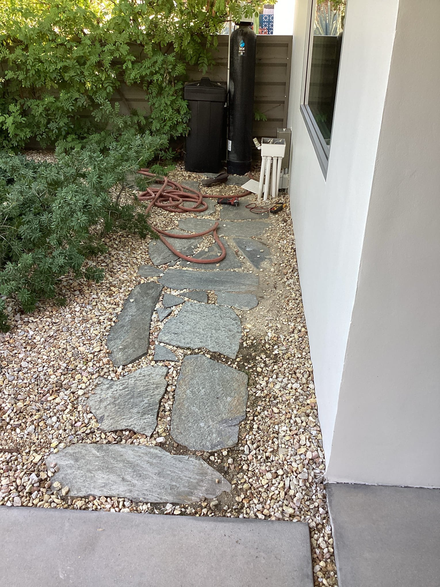 Palm Springs, CA - Arrived at customer’s home to give a price for running a line for and installing an address light customer is going to purchase. Will set transformer in pvc pull box located in front yard and run thermostat wire underground from there to the post where customer desires address light. Will install address light for customer as well. Customer will contact us to get on the schedule when he has the address light in hand. 1 tech 1 helper 3 hrs.