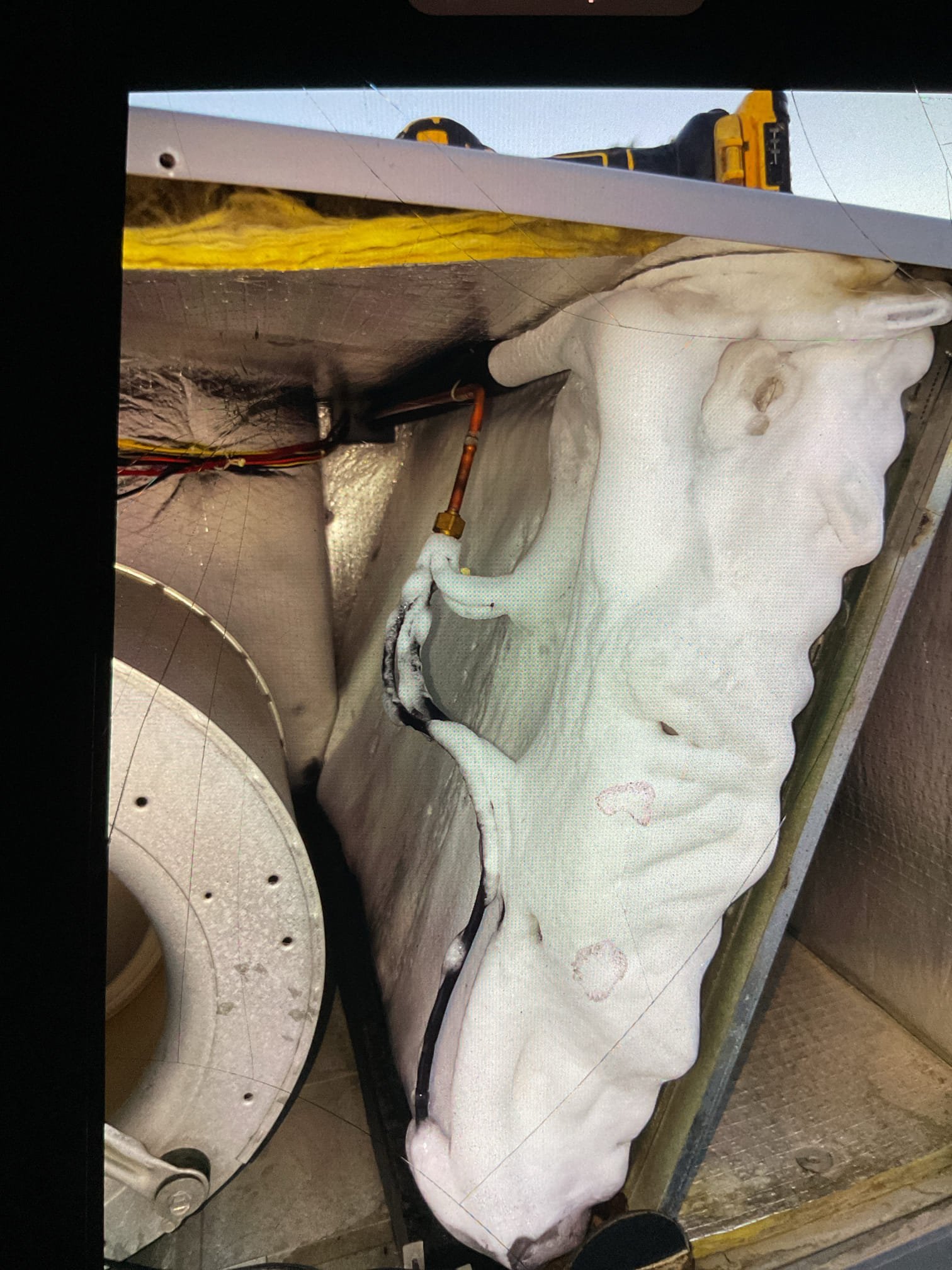 La Quinta, CA - Demand call: no cool

Technician was out previously, a week ago, on a no cool demand call. At that service, capacitors were replaced. System currently is not getting below 85° in the home. Upon arrival, system was running. Found 20 x 20 air filter to be completely clogged and blocking airflow. Checked blower motor, compressor motor and fan motor amperage. Opened blower cabinet and found evaporator coil completely frozen. Advised client that coil needed to be defrosted and filter needed to be replaced. Client approved repairs. After replacing filter and defrosting coil, system is properly cooling the home. Paid via C. C.