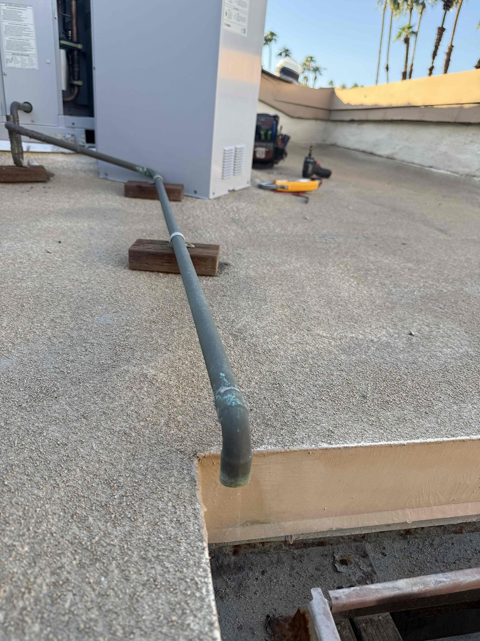 Performed heating maintenance on Bosch package unit heat pump on roof (access in backyard neighbor patio, extension ladder). Ecobee thermostat working properly. Homeowner just changed 20x30 lower wall filter , offered spare but he says he’s got plenty. Cleared copper condensation drain on roof , moved over wood mounts 1” to terminate condensation into rain drains/Gutter. Cleaned off any dust/debris from main circuit board panel compartment, and compressor and compressor circuit board compartment. Wiring right and secure, no faults or alerts in history. Due to ambient temperature of 85° Bosch heat pump could not run in heat mode as protection because to do so on a heat pump is not good for the equipment. Ran in cooling and checked compressor amps and fan motor amps. 22° temperature split. All components are working properly to manufacture specifications. Informed homeowner of heat pump protection alerts for high ambient temperatures (ATL - Ambient Temperature Limit). Scheduled with home