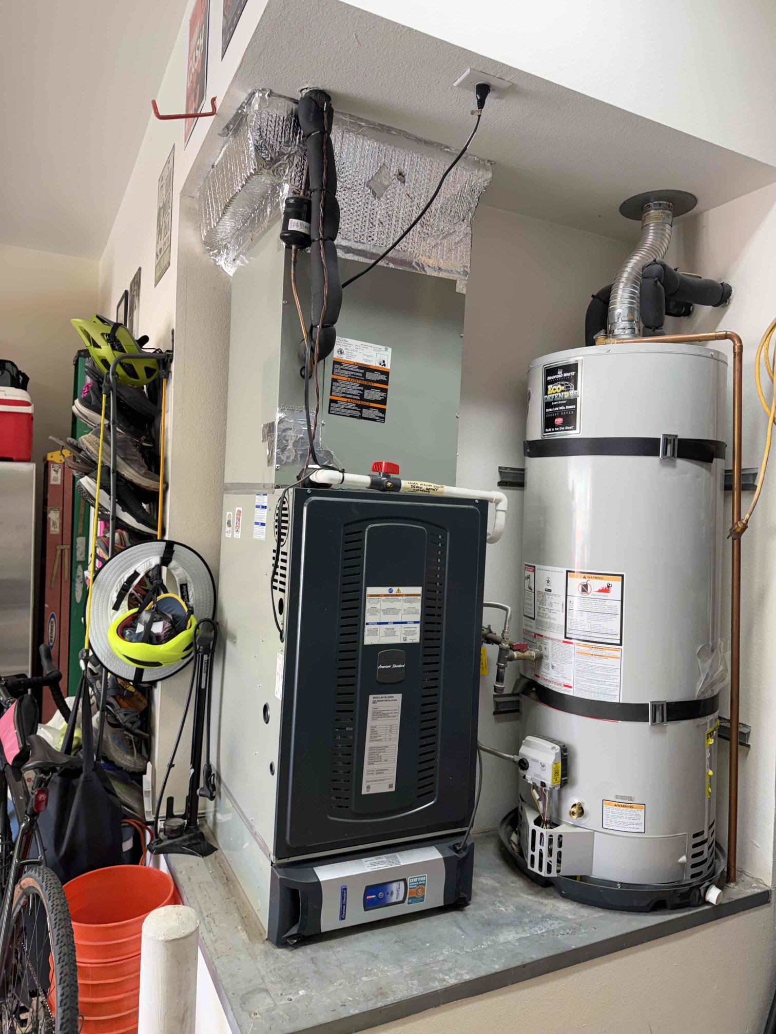 Performed an indoor safety maintenance on 1 American Standard furnace. The filter is located inside the filter rack, and the FAU is located in the garage. Washed the existing filter and flushed the condensation line to ensure proper drainage termination located in master bathroom shower . Checked the furnace sequence of operation to verify proper startup and heating operation. Tested electrical amperage and voltage to ensure readings were within the manufacturer’s specifications. Inspected blower motor operation and speed, checked electrical connections for looseness, and measured the temperature rise Inspected the electrical compartment and cleared accumulated dust and debris. Verified the system was operating properly in heating mode, with all inspected components and readings within the manufacturer’s specifications at the time of maintenance. The Starbucks gift card was also provided.
