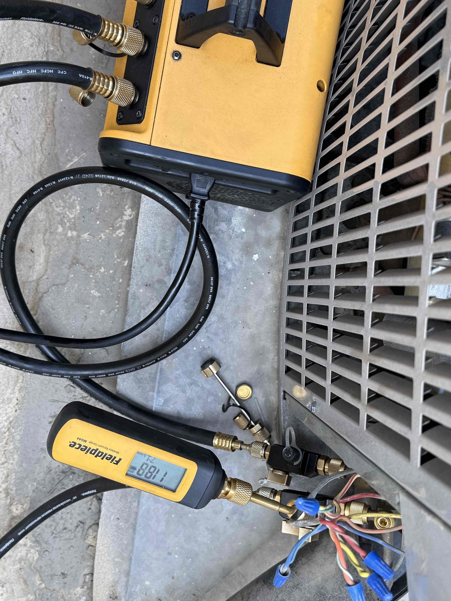 Installed new compressor with Thor. 
Pulled vacuum . Added back charge and tested system. System cooling properly now, 20° split. All covered under hassle free extended  labor warranty.