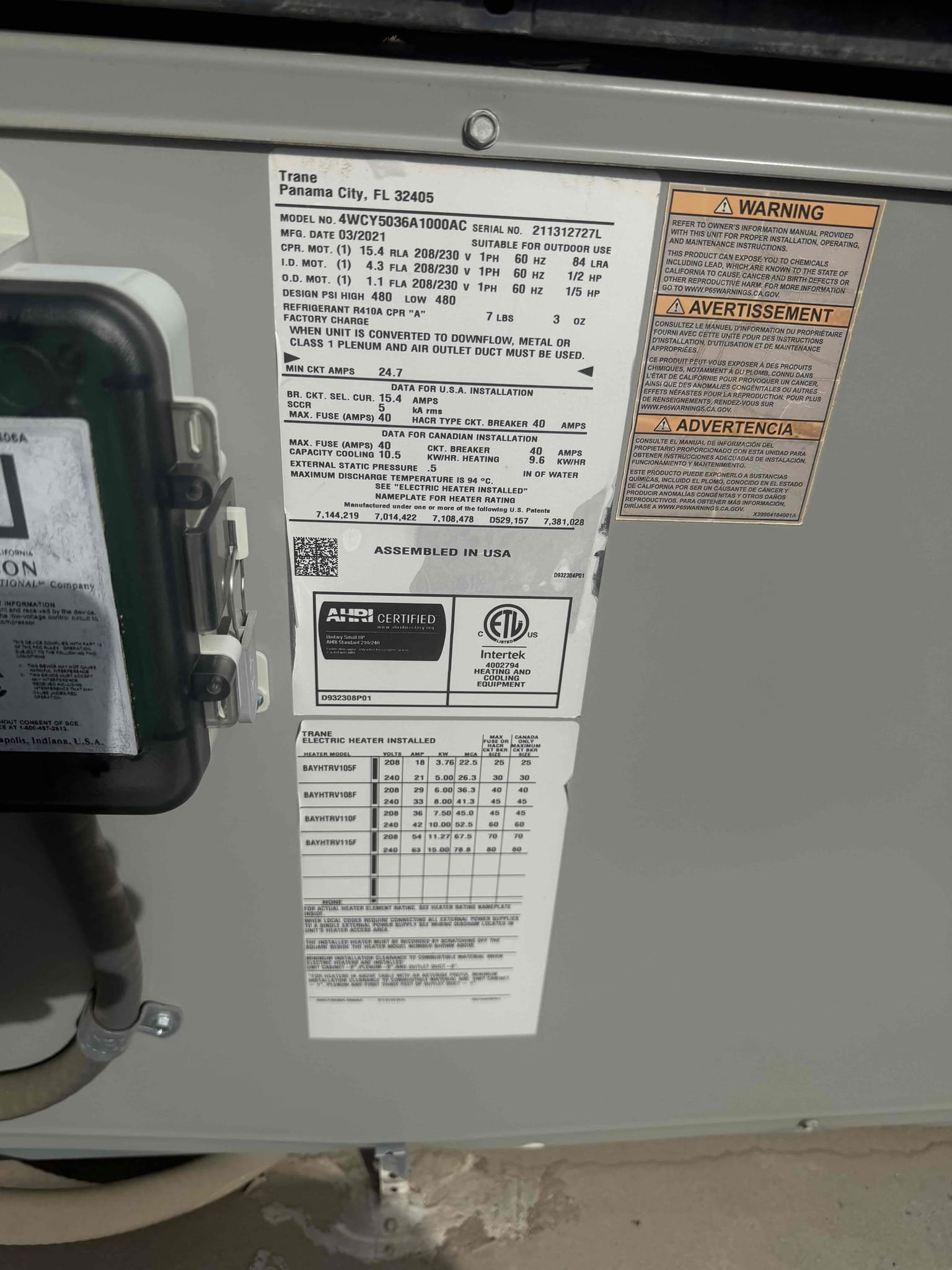 Palm Desert, CA - Performed a heating maintenance on 2 American Standard package unit, changed filter, filter located on hallway ceiling, flushed condensation line, on unit check for amperage and voltage, followed sequence of operation, check for capacitor, check for temperature split, everything within range also clear out dust accumulated inside electrical component area. System is working within specification in heating at the time of maintenance.
