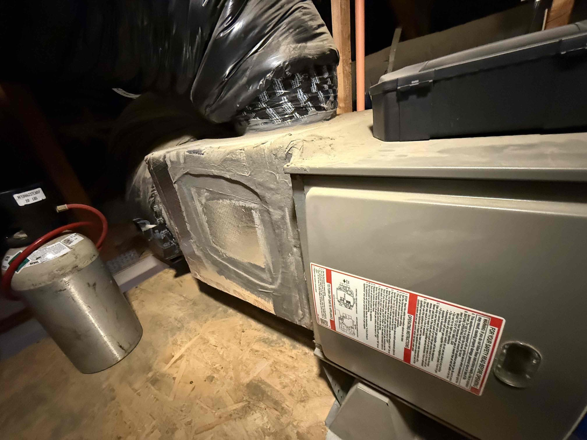 Performed indoor unit and heating maintenance on Lennox 80% gas furnace in hallway attic. Replaced 20x30 14x14 ceiling filters. Cleaned off dusty attic platform. Cleaned our dust from burner compartment. Cleaned off all dust from furnace area. Honeywell 6000 thermostat working properly. Sequence of operations was performed properly. Checked all heating, safety, and electrical components, all working properly. Removed attic insulation, and the black inner duct lining pieces from living room supply vents by back sliding  door. No leaks found at return ducts, they had a rat issue but roof was sealed where they came in and traps around furnace area. Informed homeowner if debris returns to let us know and we can try to deep dive to locate and fix issue , ducts have lots of up insulation and it’s furthest ducts from unit. 