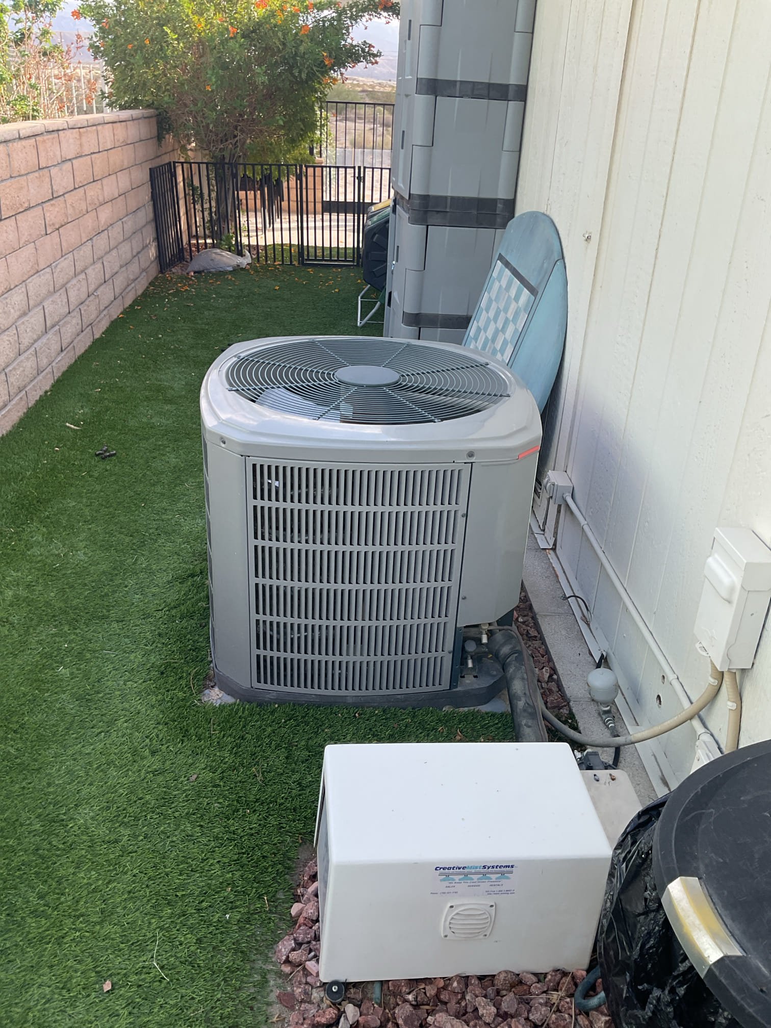 Thousand Palms, CA - Indoor unit safety inspection and maintenance. Coleman downflow natural gas furnace – located in the laundry room. ECM blower motor – no capacitor. Equipment executed the sequence of operation in heating with no carbon monoxide detected in the home. Checked blower motor amp draw and inducer motor. Excellent temperature heat rise. Thermostat – OK. Straight cool condenser installed in the backyard. System is functioning according to manufacture specifications. Pre-booked summer maintenance – Starbucks. 