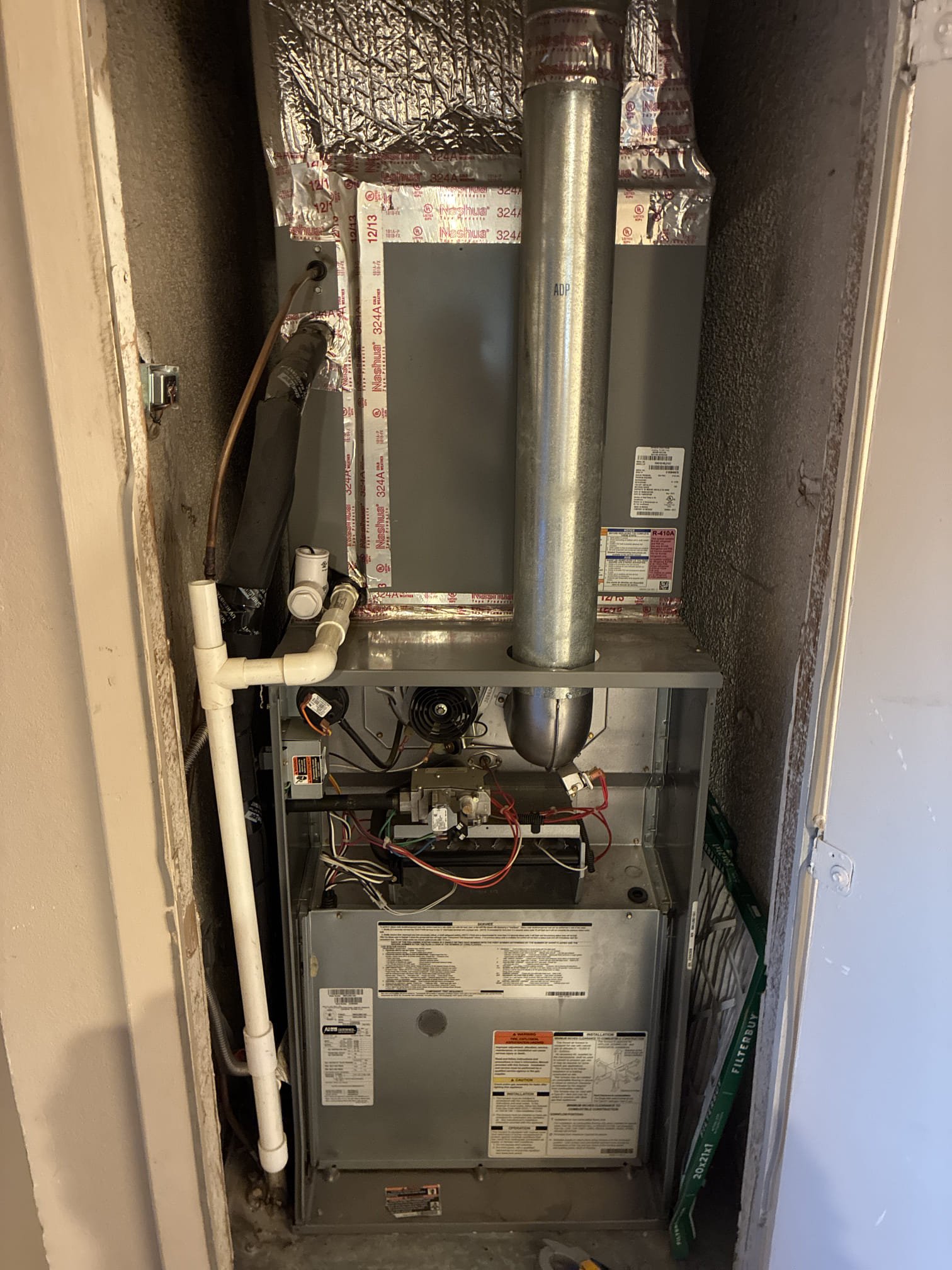 Comfort heater service on 2015 upflow split system. Fau located inside closet, condenser on east side of home. Replaced filter and flushed condensate line. Checked all heater and safety components. Checked blower housing. Blew out electrical compartment. Cycled both heater and ac. Systems properly running. Gave Starbucks gift card.