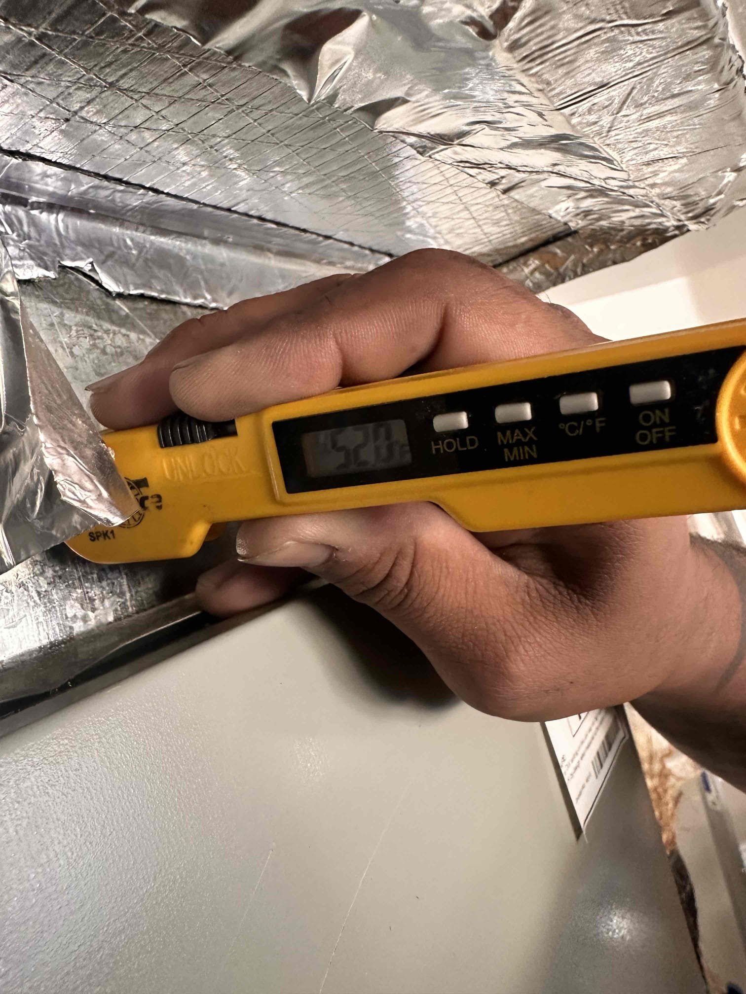 Performed scheduled maintenance and safety check on the American Standard heat pump system. Indoor equipment is located in the garage.

Indoor equipment: Manufactured October 2023; model P0V0C000M50SDAA; serial 23423P50JG.
Outdoor equipment: Manufactured February 2024; model 4A6V8X48A1000AB; serial 2406338PJF.

Left a 20 × 25 replacement filter with the member, as the existing filter had recently been changed. Cleared the condensate line at the Jones valve and washed the outdoor condensing coil.

Checked compressor and outdoor fan amperage, measuring 19.50 amps and 1.79 amps, respectively. Verified supply temperatures of approximately 52°F in cooling and 108°F in heating. Confirmed cooling temperature split and heating temperature rise were within manufacturer specifications. Verified temperature readings at supply registers.

System is within manufacturer specifications in heating and operating properly at the time of service. Scheduled the next maintenance appointment with the member
