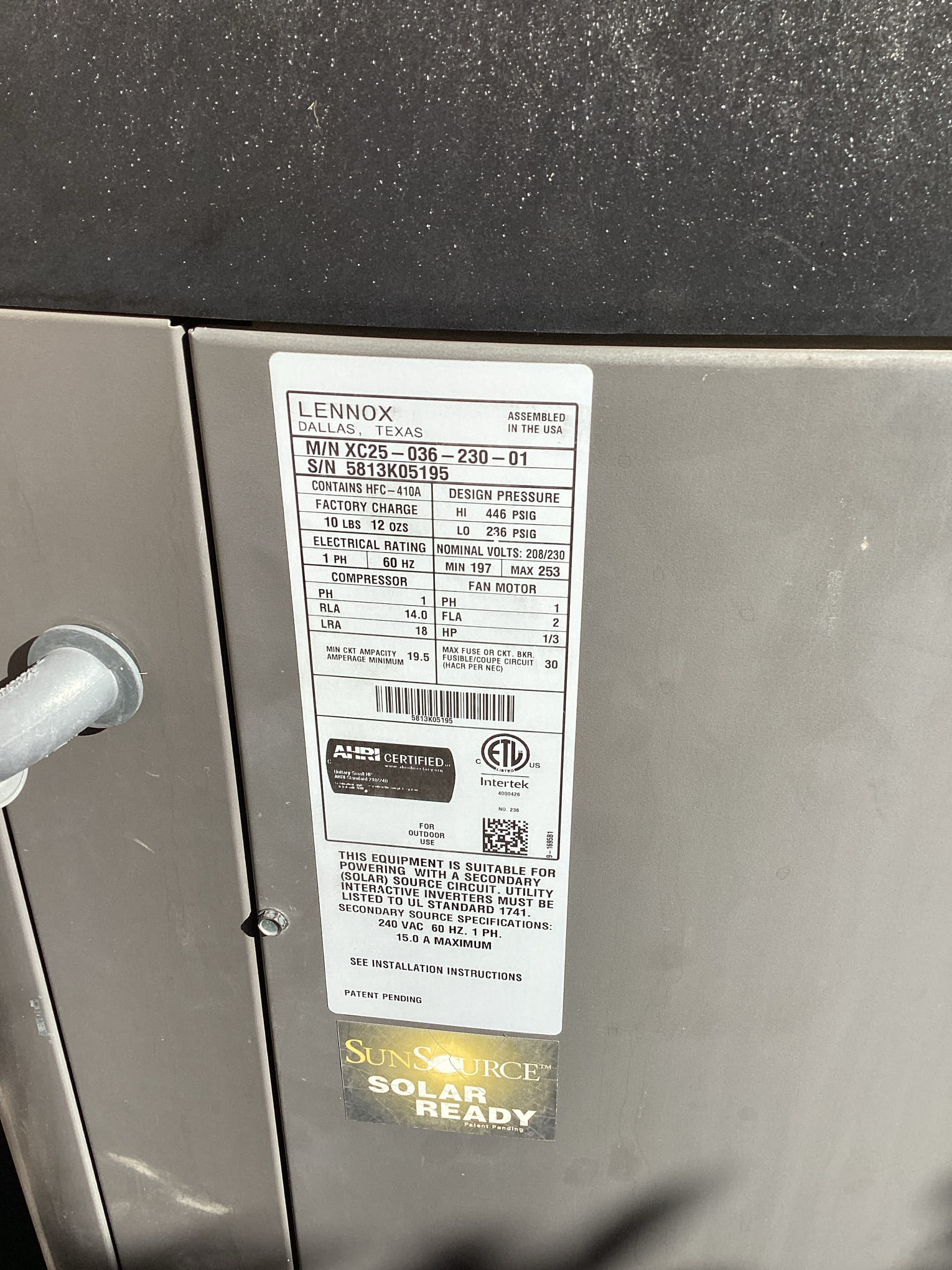 La Quinta, CA - Installed 3 ton American Standard platinum 18 up flow heat pump