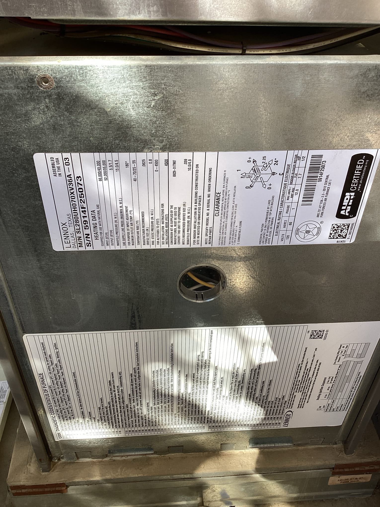 La Quinta, CA - Installed 3 ton American Standard platinum 18 up flow heat pump