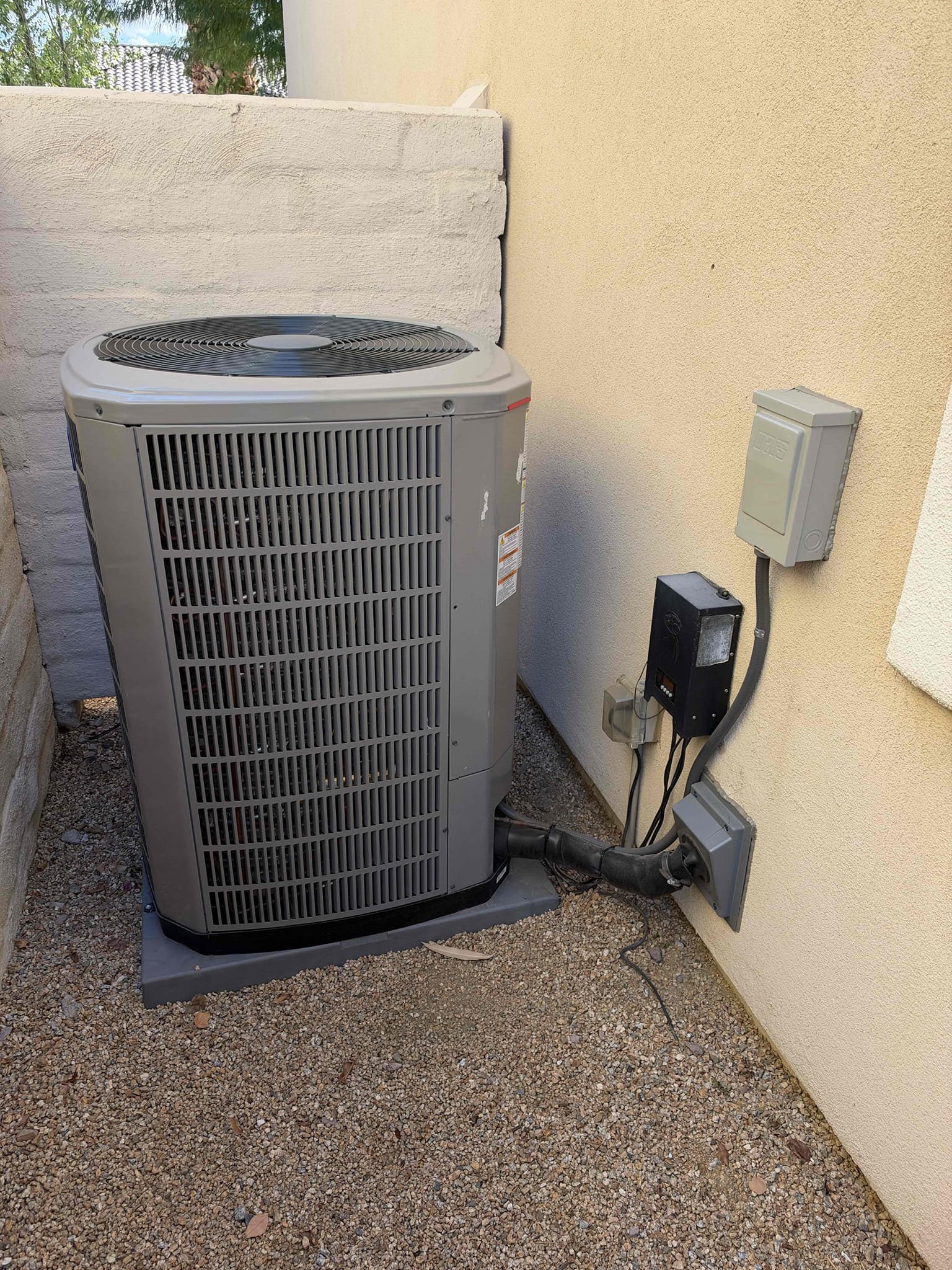 Maintenance on an American standard platinum series 5 ton horizontal heat pump. 20 x 25 filter located in hallway and 16 x 30 in master bedroom. Attic access in master bedroom closet. Condensation line cleared filters changed. Verified condensation draining properly. 1050 thermostat shows no active alerts. Verified all electrical and safety. Check system sequence of operation. Checked relay panel, checked FAU, checked air scrubber, checked compressor, amps, checked motor amps, checked fuses and disconnect box, checked Freon and pressure. All within range and working properly. CDA monitor shows no active alerts. System is working per Man manufacture spec. Upon maintenance FAU has air scrubber, air scrubber was not on and not working properly. Verified that air scrubber is getting power. Blue light would come on and then shut off. May be the ballast not sustaining electric current required to fire up cell and lamp. Notified client of findings and recommend replaced air scrubber. Sent two