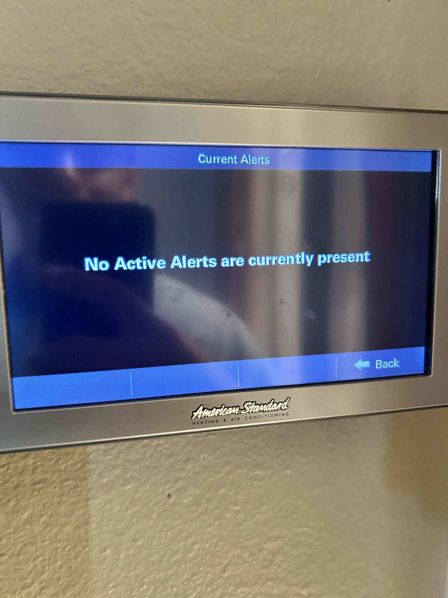    Performed annual maintenance on a 2022 3 ton American standard platinum series heat pump split system.
 Replaced the 16 × 30 and 14 × 14 air filters.
* Checked the thermostat (1050) and verified heating and cooling settings and operating ranges. No active alerts were present.
* Checked system operation, including blower ramp-up, temperature performance, and electrical components.
* Inspected electrical components and verified proper operation.
* Inspected ductwork and confirmed no collapsed or deteriorated ducts were found.
* Cleared the condensate drain line to ensure proper drainage.
* Cycled the system through cooling mode and checked the outdoor unit for alerts. No alerts were found.
* Checked compressor and fan motor amperage.
The heat pump is operating properly in both heating and cooling modes at the time of service. No active system alerts were detected, and no ductwork deterioration or collapse was observed.
* Per the client’s request, all celling fans rotate for winter an