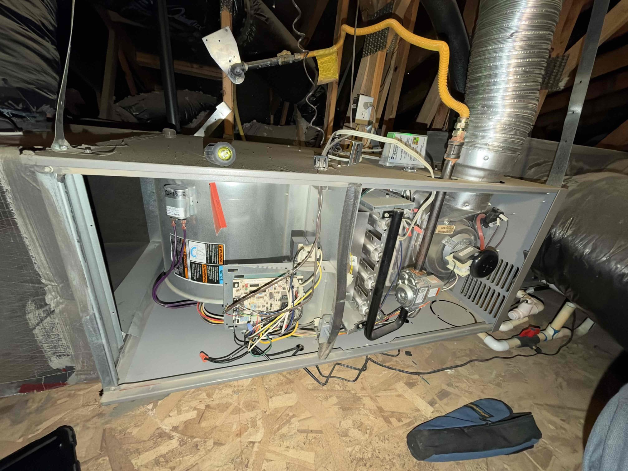 Maintenance on one Lennox 5 ton horizontal split system and one Goodman 2 ton heat pump for Casita. 20 x 30 filter in hallway of main home and 14 x 14 in master bedroom 12 x 20 in Casita. Condensation lines cleared filters changed. Two Honeywell thermostats working properly. Verified all electrical and safety. Checked both system sequence of operation. Checked inducer fan motor amps, checked pressure switch, checked igniter, checked 24v on gas valve, checked flame sensor, checked blower motor, checked compressor amps, checked motor amps, checked compressor, saver kit, check capacitor, check disconnect box. Verified both systems are heating. All within range and working properly. Both systems are working per manufacture spec. Home and Casita or heating properly.
