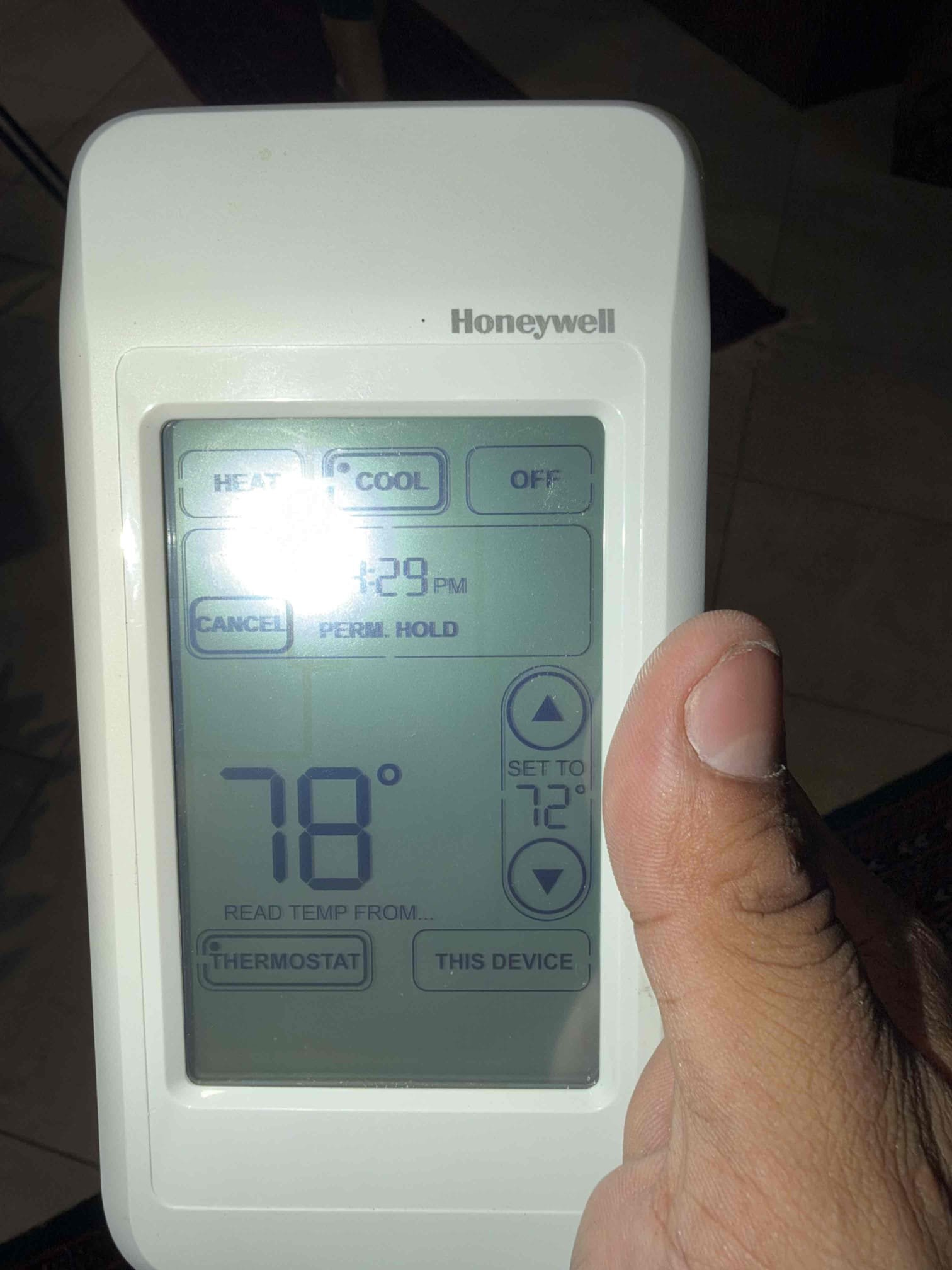 Demand call, client stated previous maintenance was done not that long ago and that thermostat stopped working. Upon arrival system thermostat was not receiving power, checked 24v to verify power. No power being supplied to thermostat. Further diagnostic panel for furnace was not properly put back on. Properly sealed up furnace panel and system came on. Thermostat is now receiving power. Apologized to client and reassured the maintenance done was done properly and that only the panel was not securely tighten and put on. Verified Honeywell 8000 thermostat is working properly along with Honeywell handheld remote. Stayed with client until system came on and called for cooling.System is now cooling home 