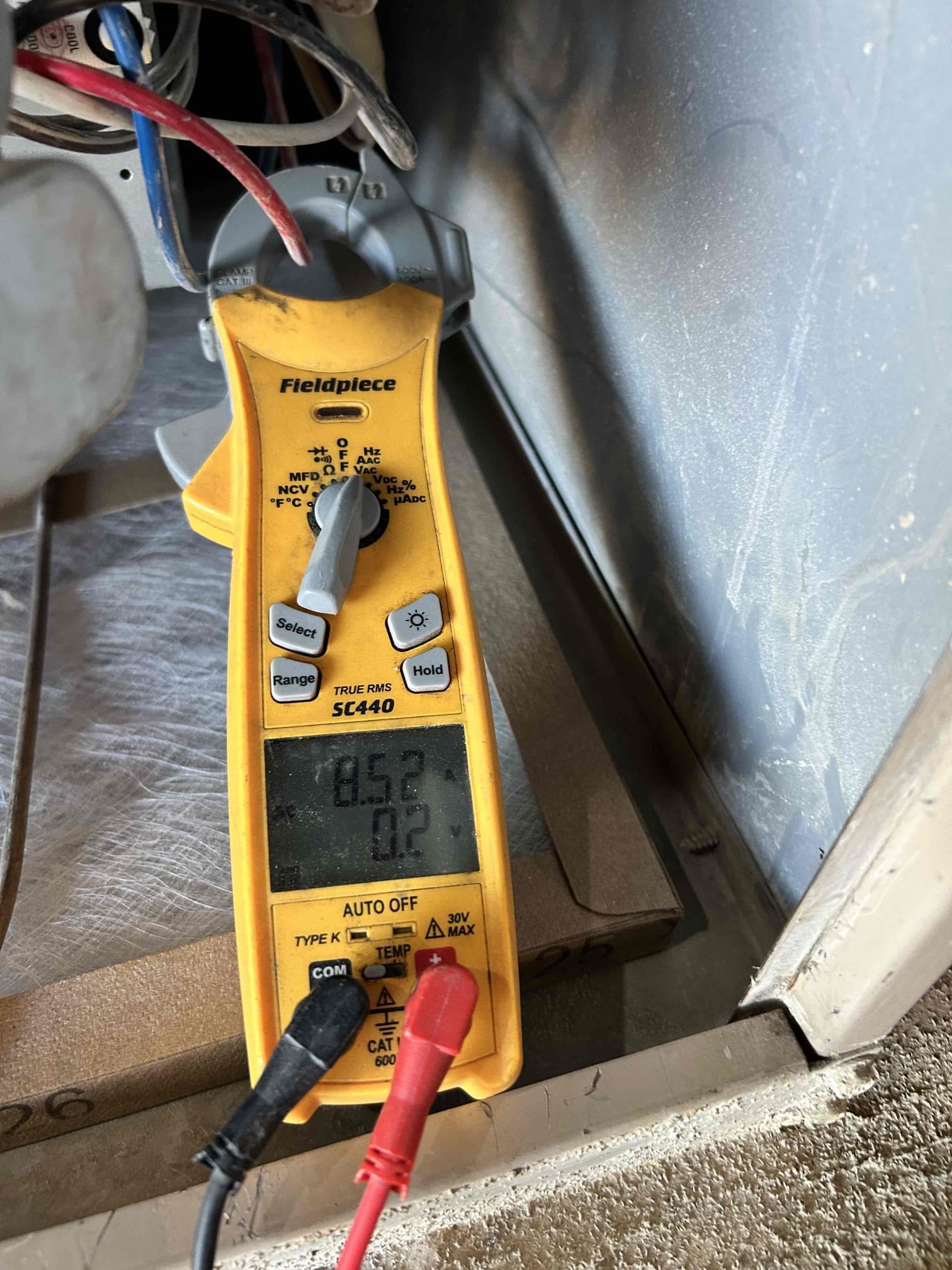  Performed annual maintenance on the 2005 york gas furnace.
* Replaced the 20” × 25” air filter located in the garage return-
* Checked the 824 thermostat and verified heating and cooling temperature settings.
* Inspected furnace operation, gas valve, safety switches, circuit board, and blower motor capacitor.
* Checked the blower capacitor and found it was reading approximately 0µF, below its rated 10 µF, indicating capacitor failure.
* Contacted the homeowner and received approval to replace the failed capacitor with a new 20 µF capacitor matching the original specification.
* Installed the replacement capacitor and verified proper system operation.
* Cycled the cooling system and checked compressor amperage, blower motor amperage, and capacitor operation.
* Verified proper cooling system operation.
