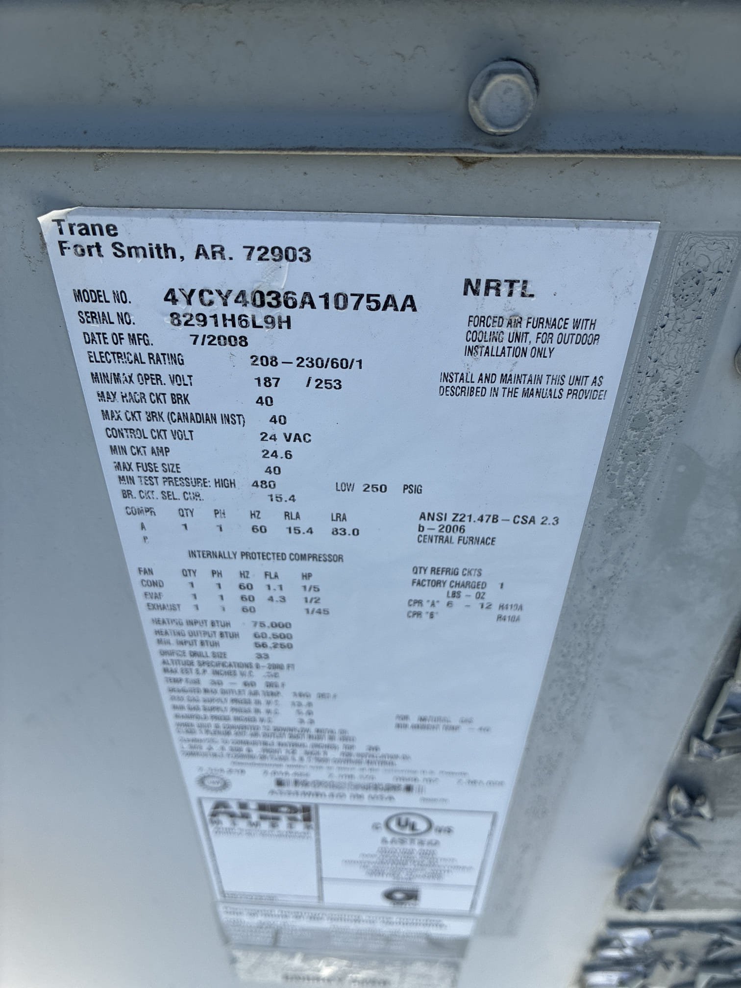 Comfort indoor and outdoor service on two 2008 American standard gas packaged units. Replaced lakes filters. Flushed condensate lines and washed condenser coils. Cycled both heater and ac. Blew out electrical compartments. Checked blower housing. Hard start kits and capacitors within range. Found fan motors rusted however running under max amps. Systems properly running in both heating and cooling. Ecobee thermostats working and removed serves reminders. Advised client on age and life expectancy. Client to wait for system to fail before addressing replacement. Gave Starbucks gift card.