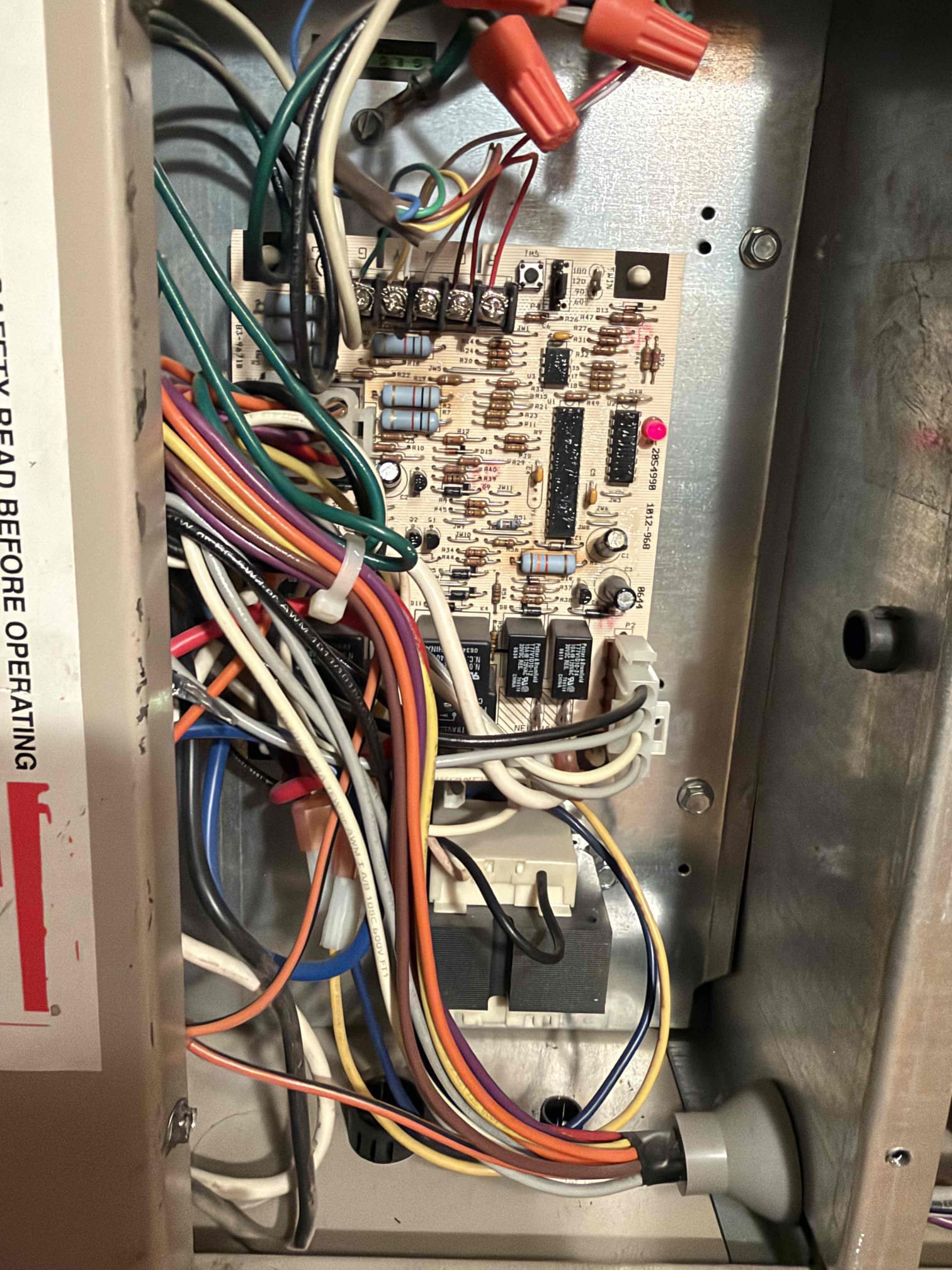 Performed an indoor safety maintenance on 2 2007 Airflo furnaces. Filters are located in the ceiling, and both FAUs are located in the attic, with attic access through the second-floor hallway. Replaced two 20x30 filters and two 14x24 filters. Flushed the condensation lines to ensure proper drainage. Followed the sequence of operation on both furnaces to verify proper startup and heating operation. Checked electrical amperage and voltage, blower speed, loose electrical connections, carbon monoxide levels, temperature rise, and capacitors. All readings and components checked were within the expected operating range. Cleared accumulated dust from the electrical component areas. Both systems are operating within manufacturer specifications in heating mode at the time of maintenance. Provided a Starbucks gift card.