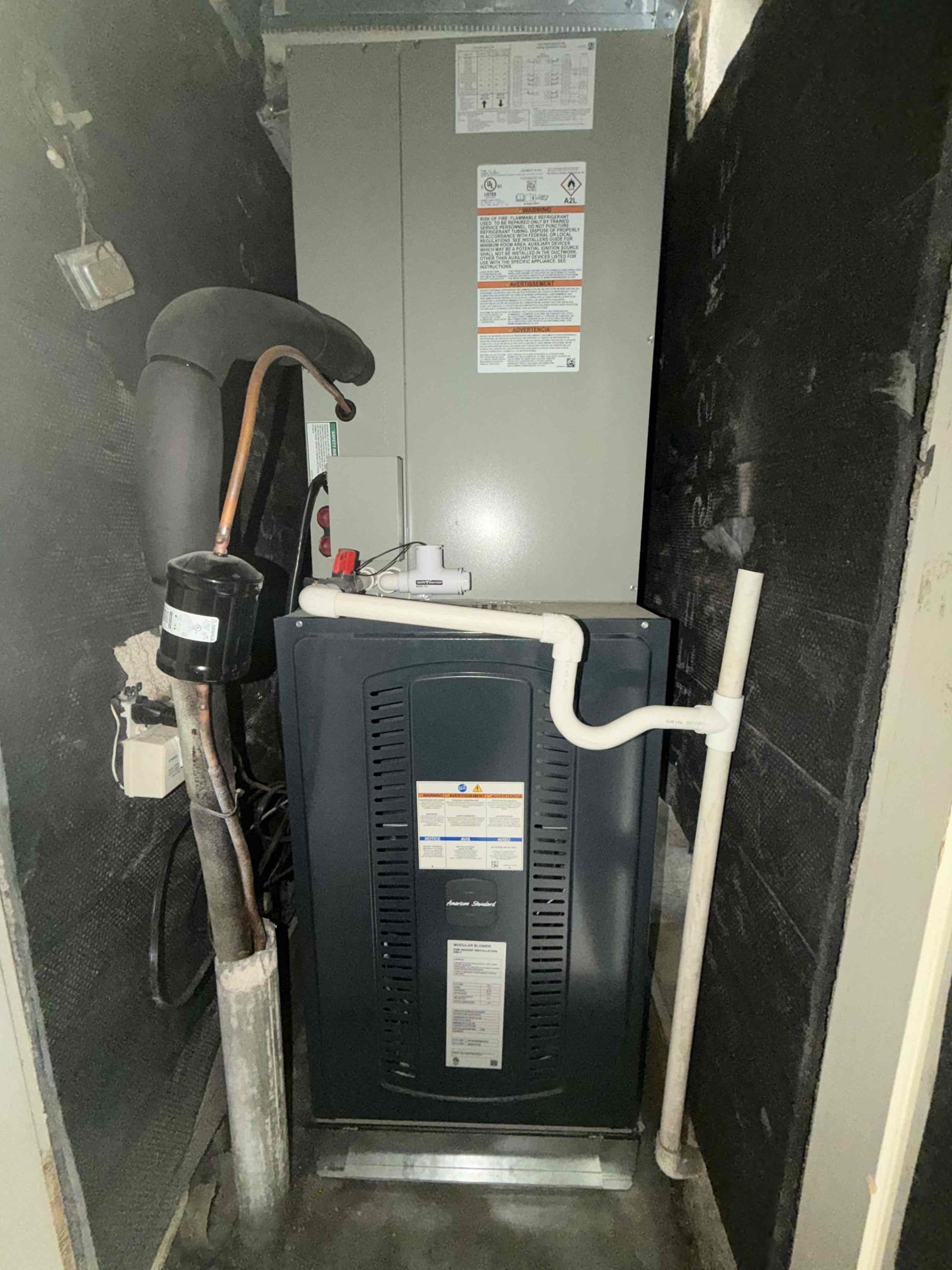 Performed indoor safety and preventive maintenance on the 2025 American Standard furnace located in the hallway closet. Replaced the 20x25 air filter, flushed the condensate drain line, and verified proper system operation by following the heating sequence of operation. Inspected electrical connections, checked voltage and amperage, verified blower speed, and measured temperature rise. Removed accumulated dust from the electrical compartment. All operating readings were within manufacturer specifications, and the furnace was functioning properly in heating mode at the completion of service. Provided a Starbucks gift card.