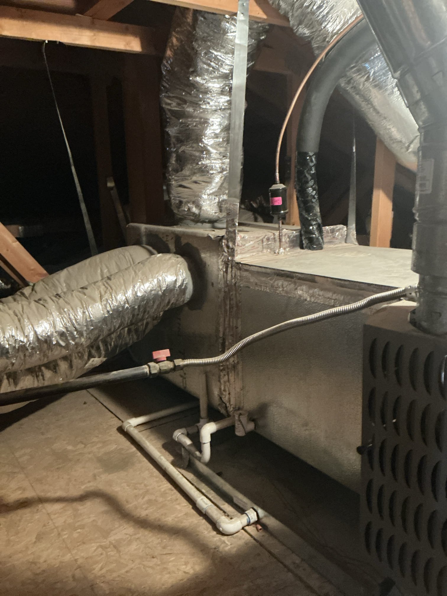 Performed annual heating maintenance on a 2002 Carrier gas furnace. Replaced 18x30 filter located in hallway ceiling. FAU located in attic/access in master closet. Followed sequence of operations and checked inducer fan motor, blower motor amps and voltage, checked 10uF capacitor for blower motor, checked resistance across all safety and limit switches. Cleaned out burners furnace. Verified heating sequence of operations is working properly. Cleared condensation line and checked water safety switch. Nest thermostat checked out operational. System is working properly in heating at this time of service. 

Blower motor in very poor condition well past life expectancy. Recommend replacement of blower motor to prevent potential breakdowns. Attached estimate below also emailed 