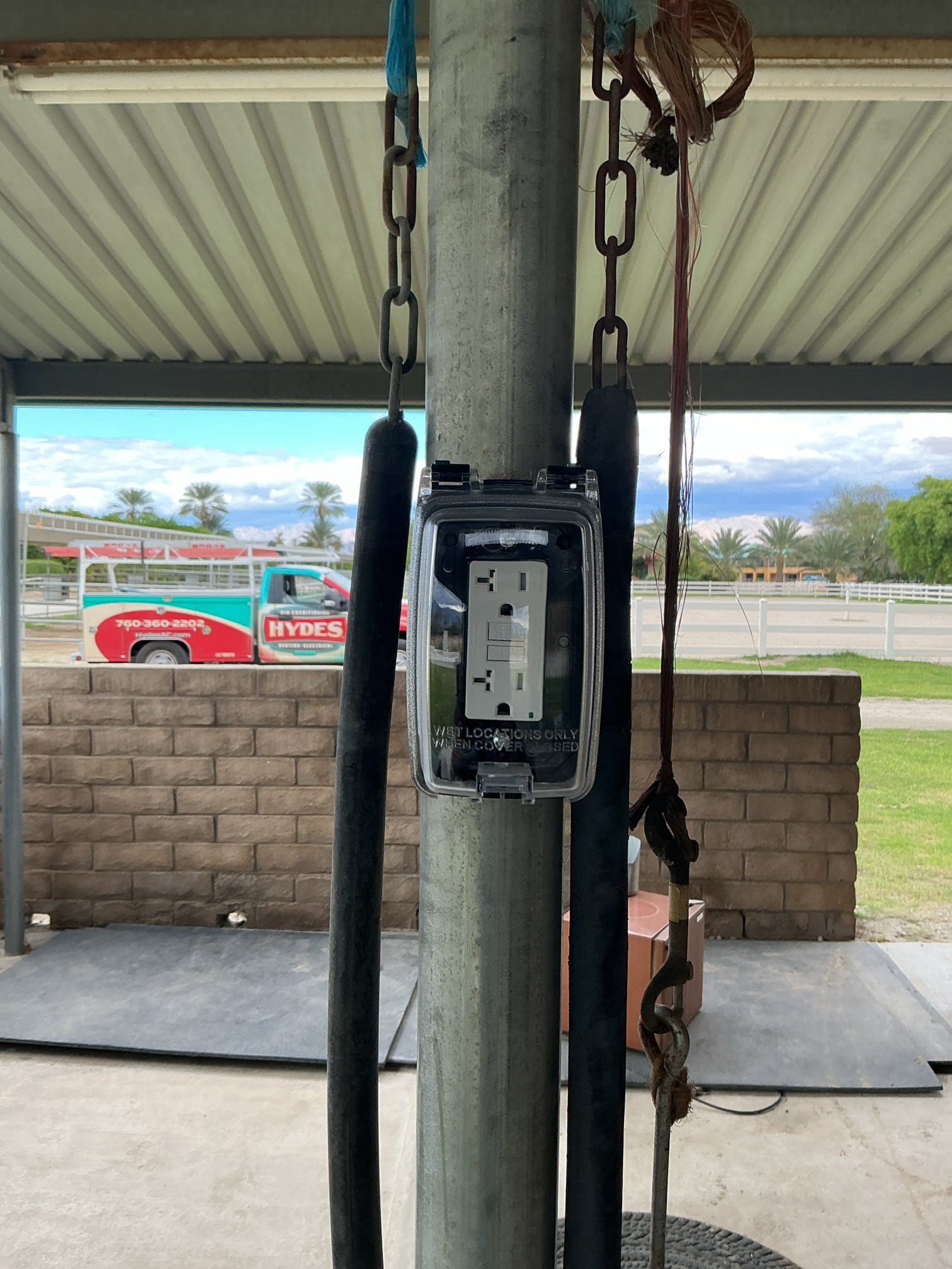 Arrived to remove and replace two GFCI outlets on the exterior of the barn. Additionally customer wanted to have all the outlets in the barn to be inspected to ensure they are working. After testing all the outlets I found two that were faulty and I replaced them. All outlets are now working properly.