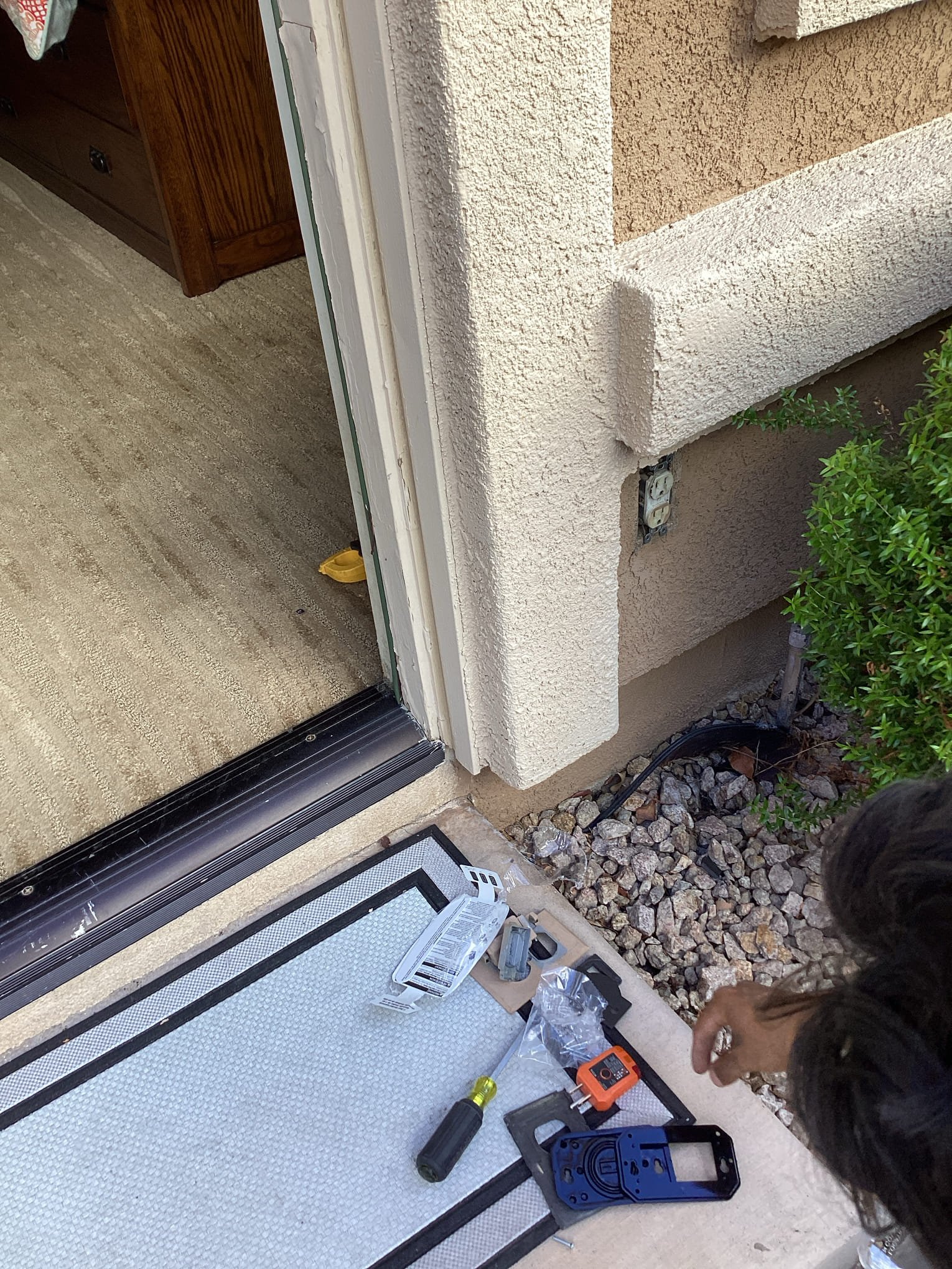 Arrived at customer’s home to diagnose outlets non op and noisy attic fan. Found that there was no attic fan making noise in attic, and customer also stated that the noise only happens when the ac is on. Found a tripped gfci in laundry room. Reset gfci outlet to restore power to outlets and resolve issue. Also found that the outlet by casita entrance was non op and there was no gfci outlet that protected it that I could find. Gave customer a price to re feed outlet from outlet behind it, but customer stated no one would be using the outlet anyways.