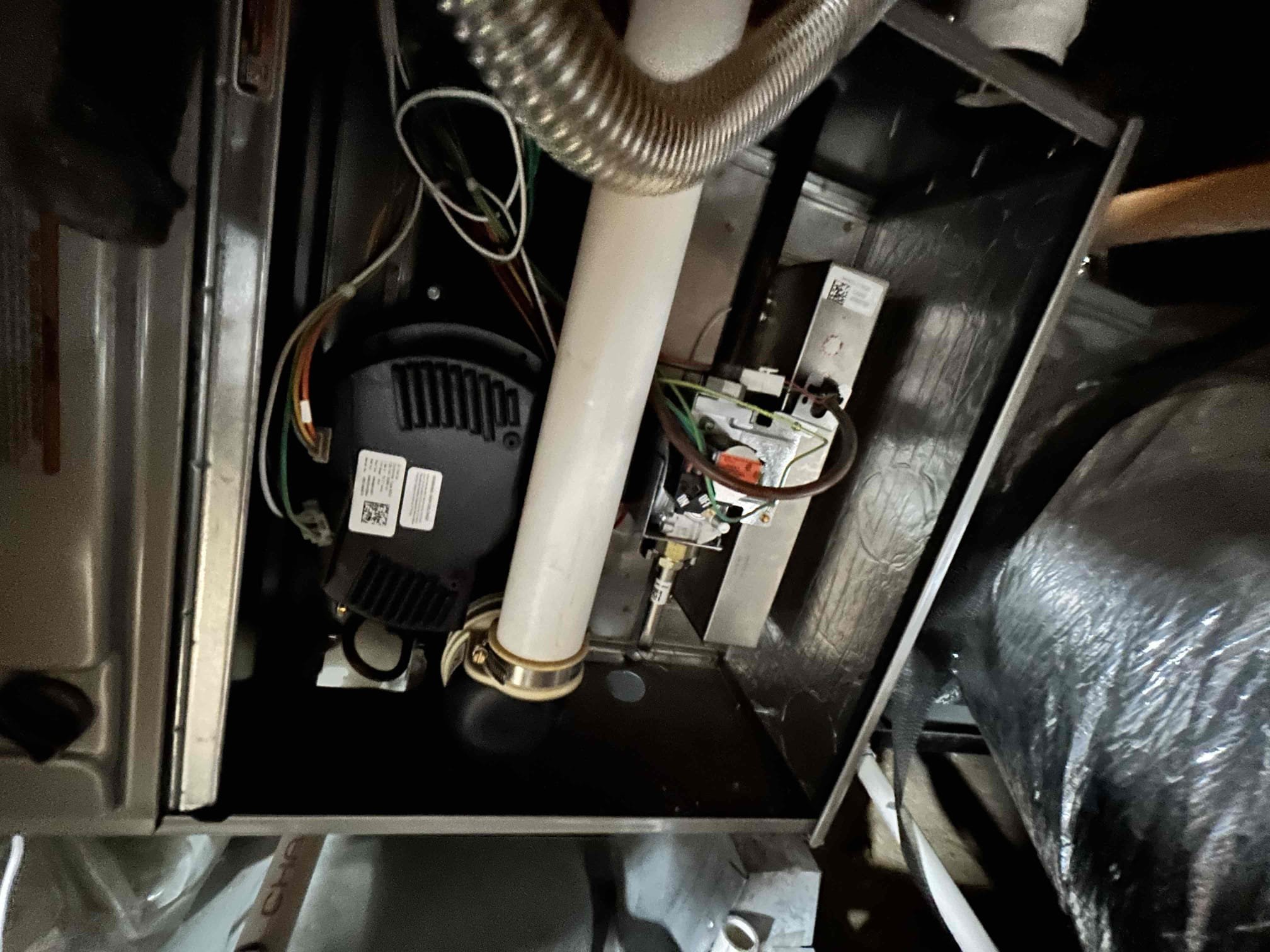 Performed annual preventive maintenance on the 2021 Carrier split system. Replaced existing air filters with 2 20” × 30” 
* Inspected system operation and overall performance.
* Checked gas valve operation.
* Inspected flame sensor and burner flame.
* Checked safety and limit switches.
* Inspected blower motor operation.
* Measured temperature rise: 113°F (verify against the manufacturer’s specified range).
* Inspected ductwork.
* Cleared and properly serviced the condensate drain line.
* Operated the system and verified service completion.

System Status: Maintenance completed and system operational at the time of service.