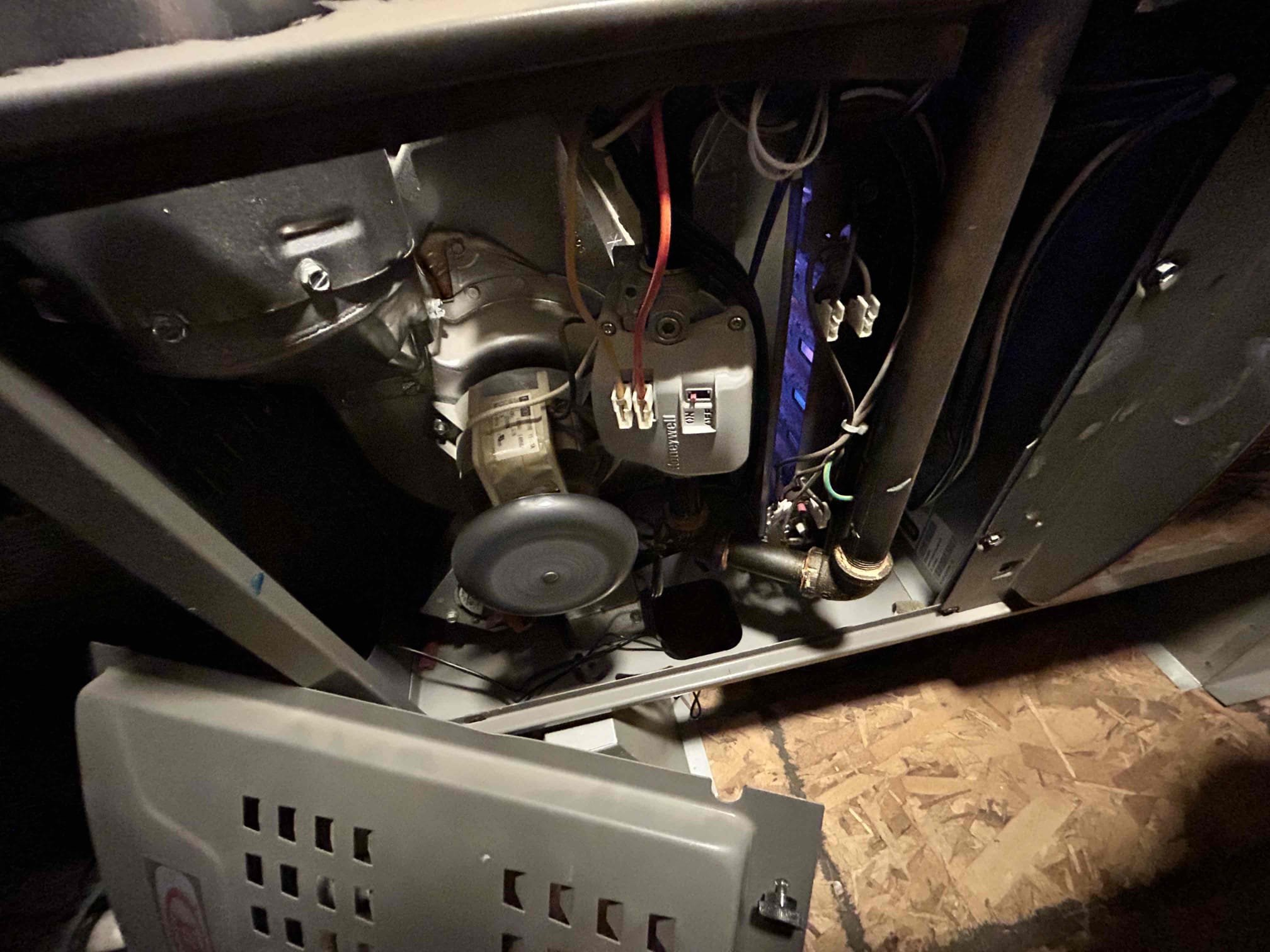 Perform on annual maintenance on a 2013 Lennox straight cool split system. * Replaced return air filters:
    * One 20” × 30” filter
    * One 14” × 14” filter
* Inspected Ecobee thermostat and checked heating and cooling operation.
* Checked system operation, including gas valve, safety switches, blower assembly, capacitor, flame operation, and flame sensor.
* Inspected ductwork for restrictions, obstructions, and collapsed sections.
* Inspected duct connections and verified ductwork was properly secured.
* Cleared debris and cleaned the system as needed.
* Checked compressor operation and capacitor.

System Status
System was operating at the completion of maintenance.