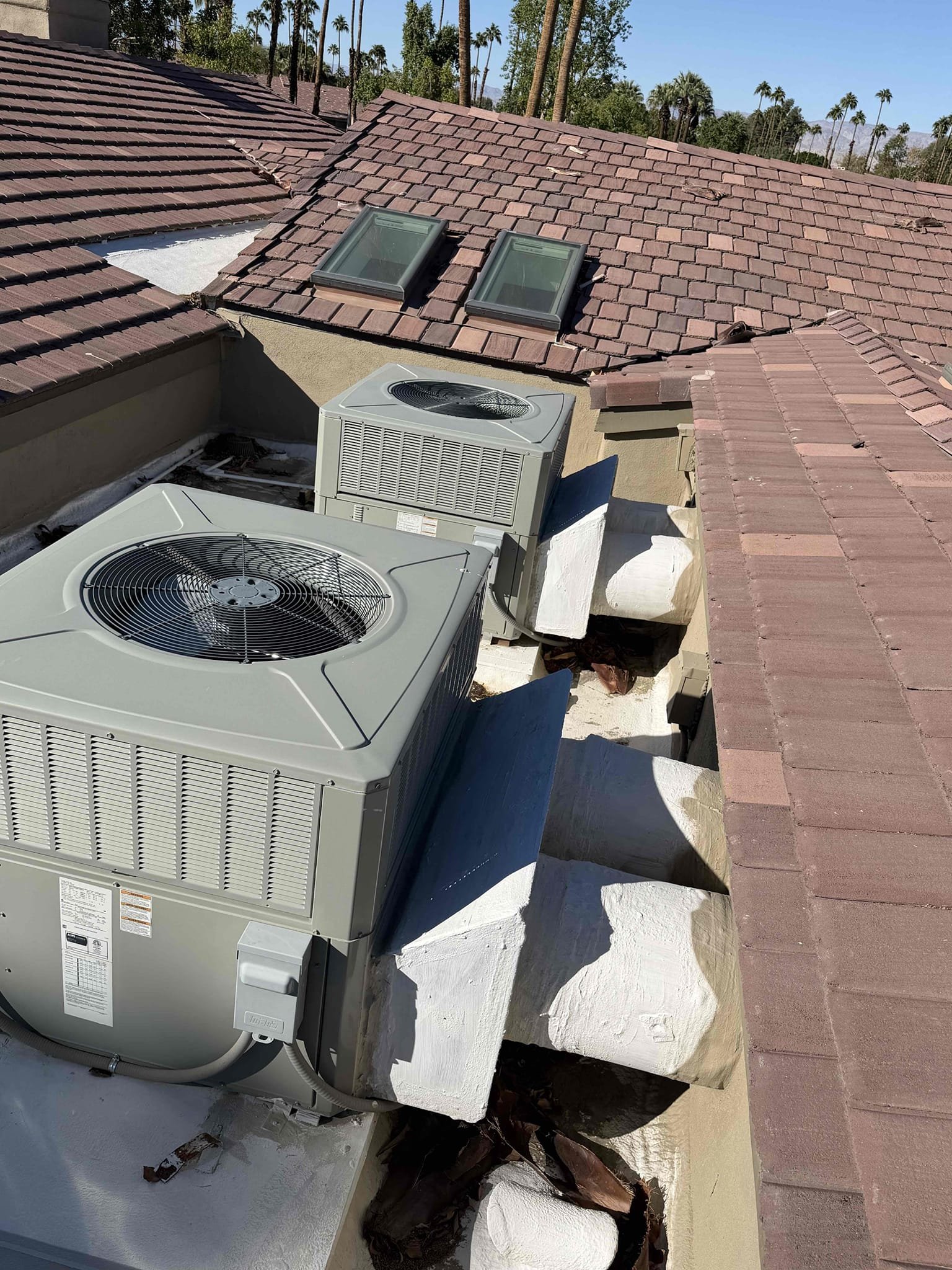 Performed a heating maintenance on 2 2024 American Standard package unit, changed filter, filter located on hallway ceiling, flushed condensation line, on unit check for amperage and voltage, followed sequence of operation, check for capacitor, check for temperature split, everything within range also clear out dust accumulated inside electrical component area. System is working within specification in heating at the time of maintenance. Gave Starbucks gift card.